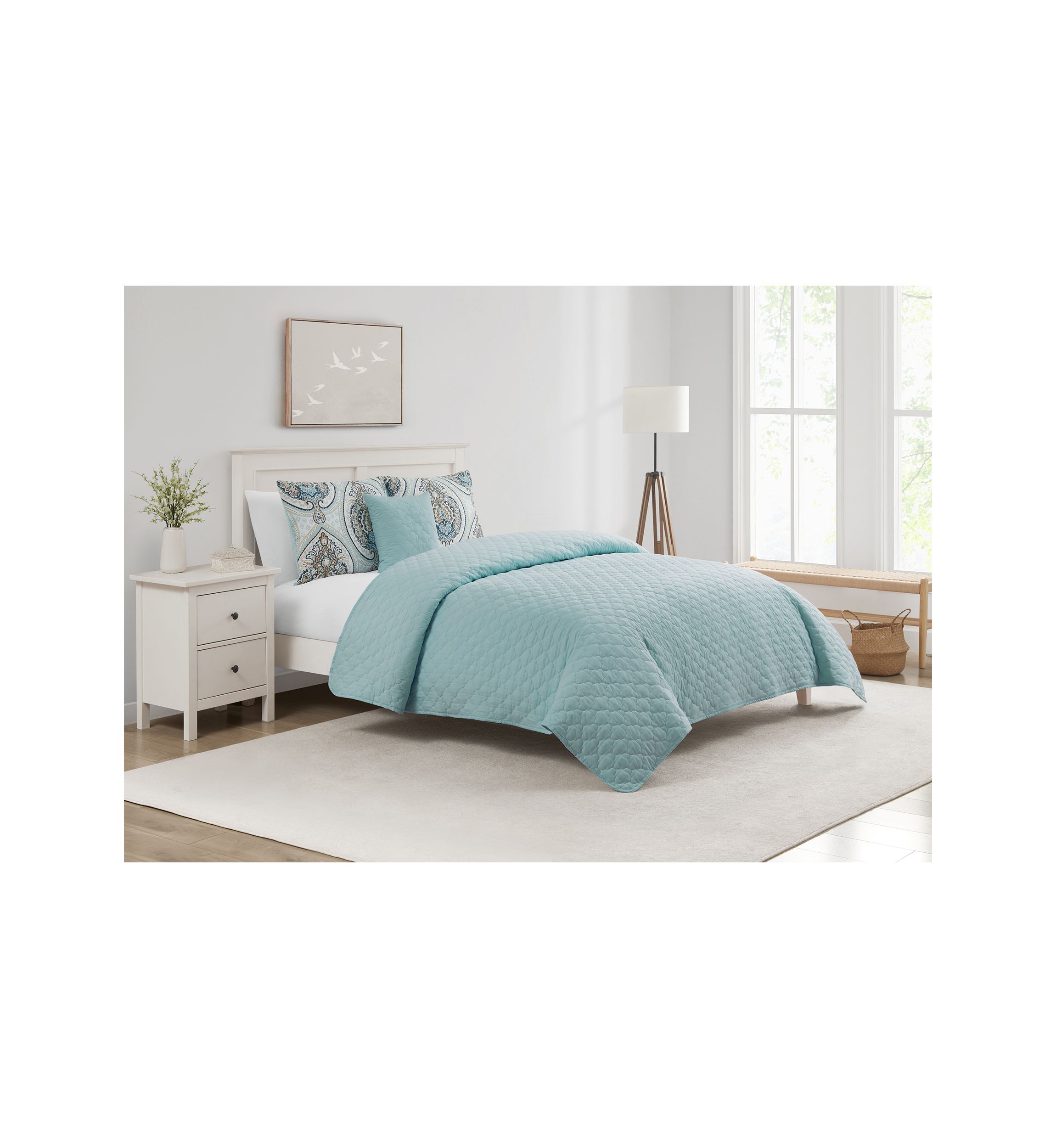 Allerton Blue 5 Piece Comforter Quilt