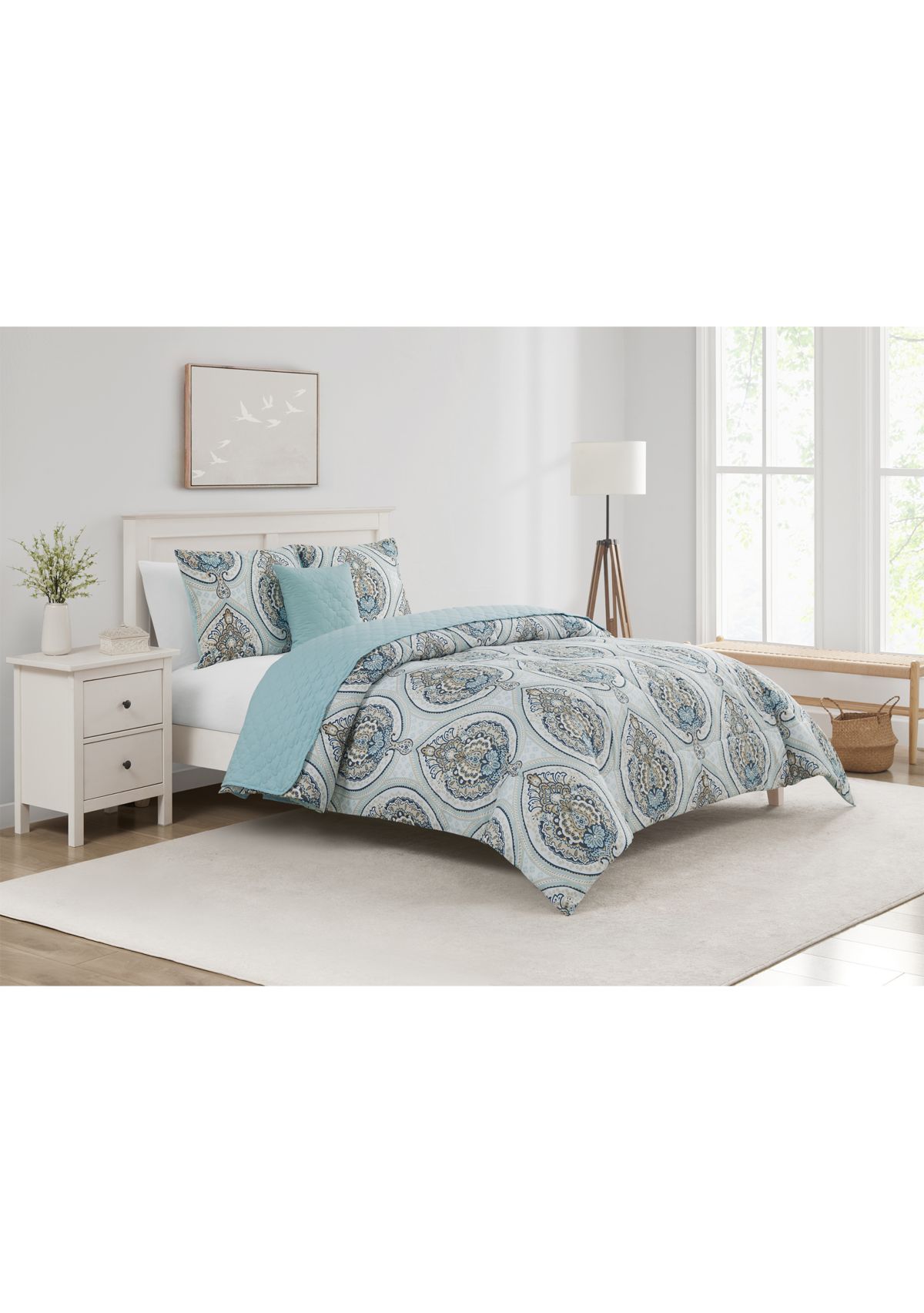 Allerton Blue 5 Piece Comforter Quilt