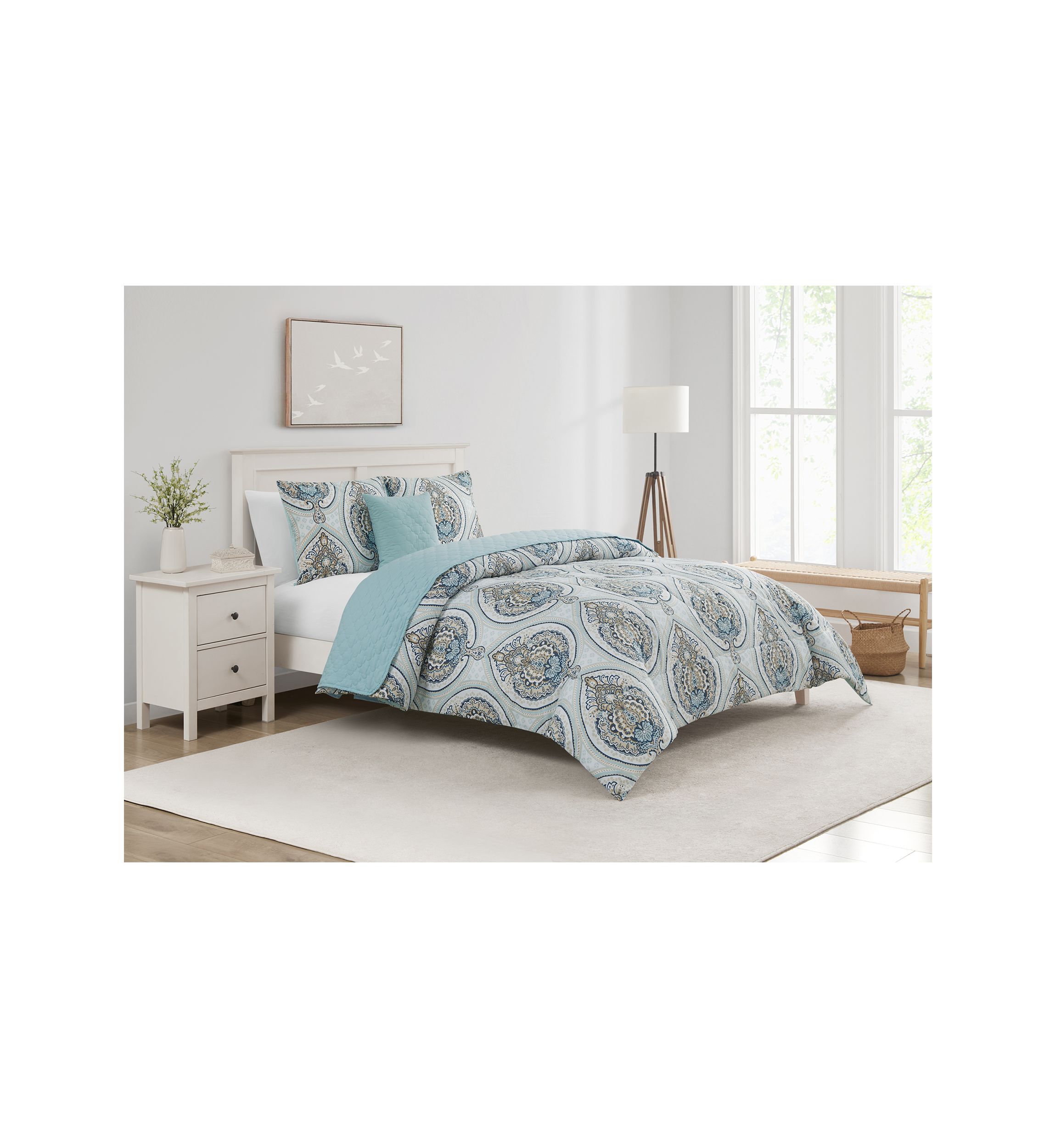 Allerton Blue 5 Piece Comforter Quilt