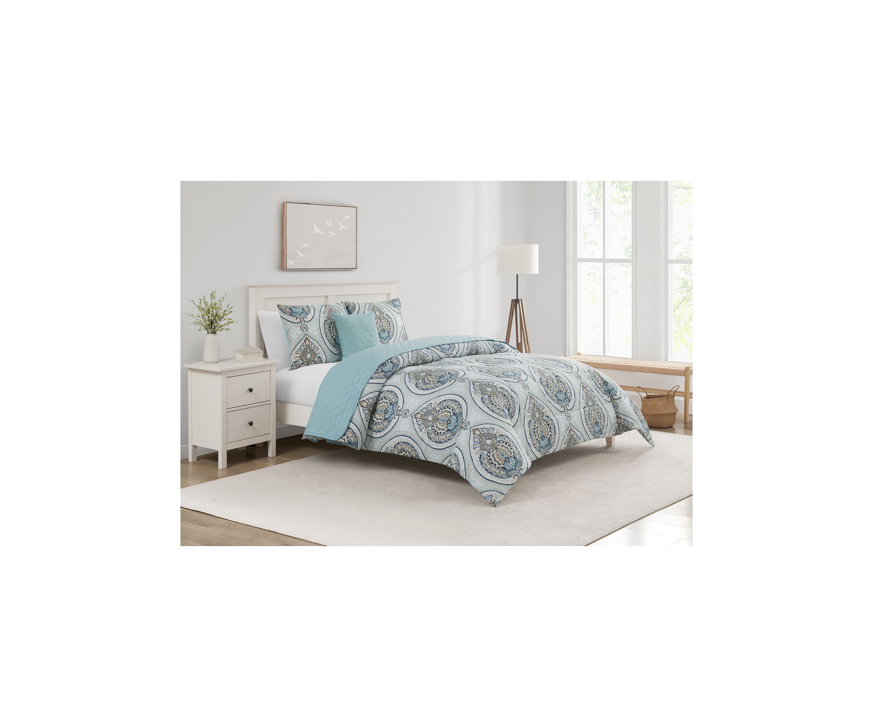 Allerton Blue 5 Piece Comforter Quilt