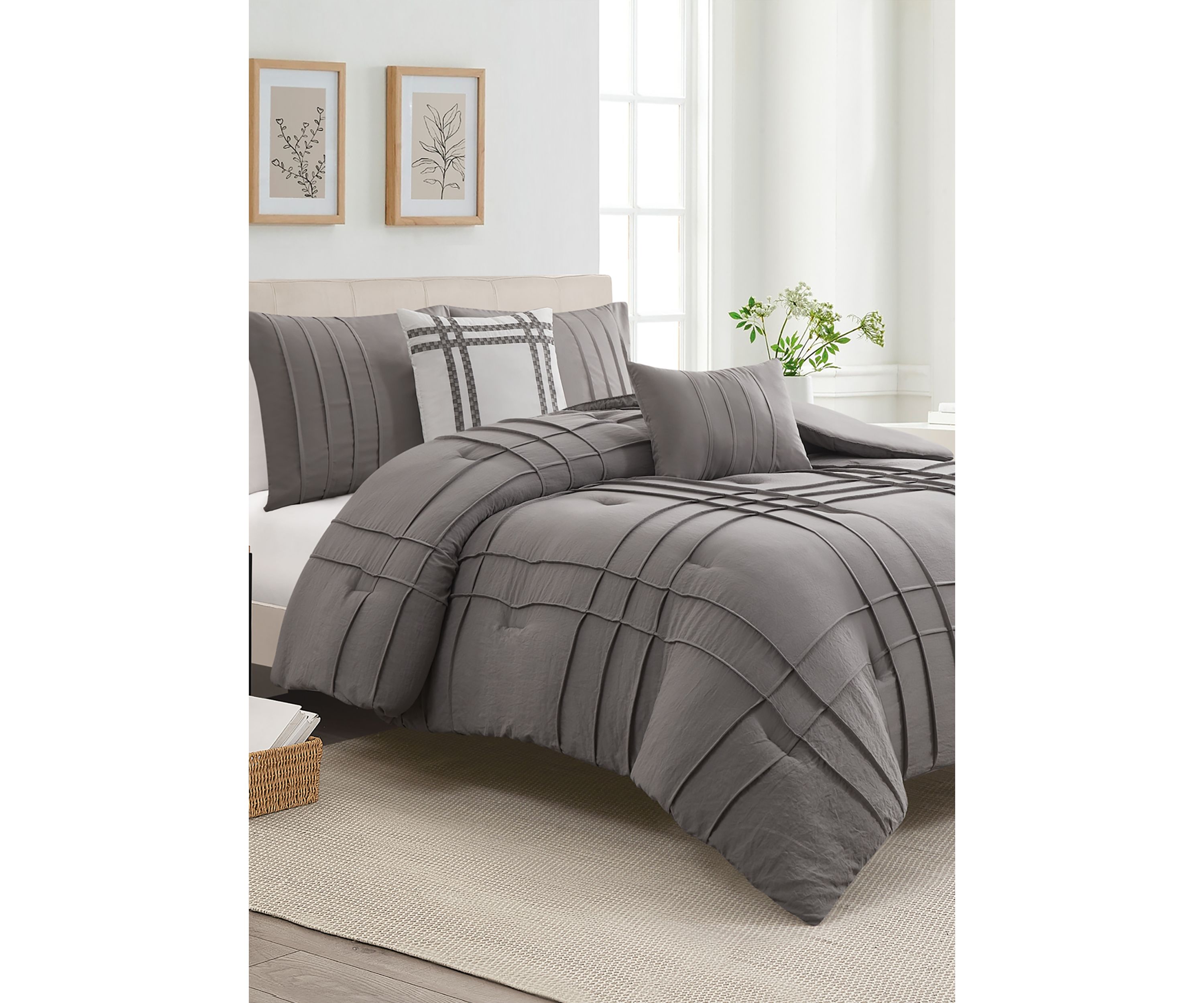 Trion Dark Gray Comforter Set