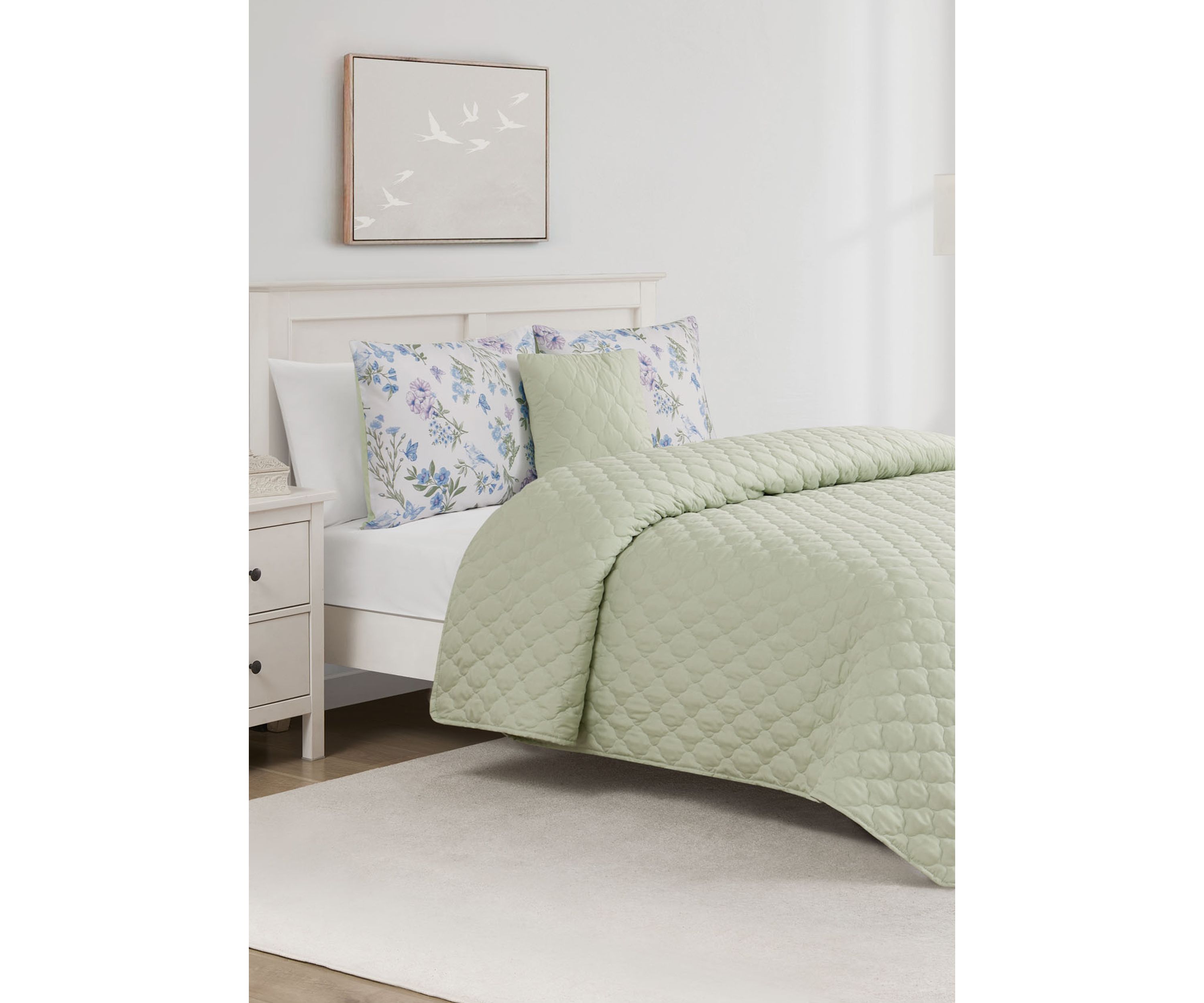 Bird Garden 5 Piece Comforter and Quilt Set