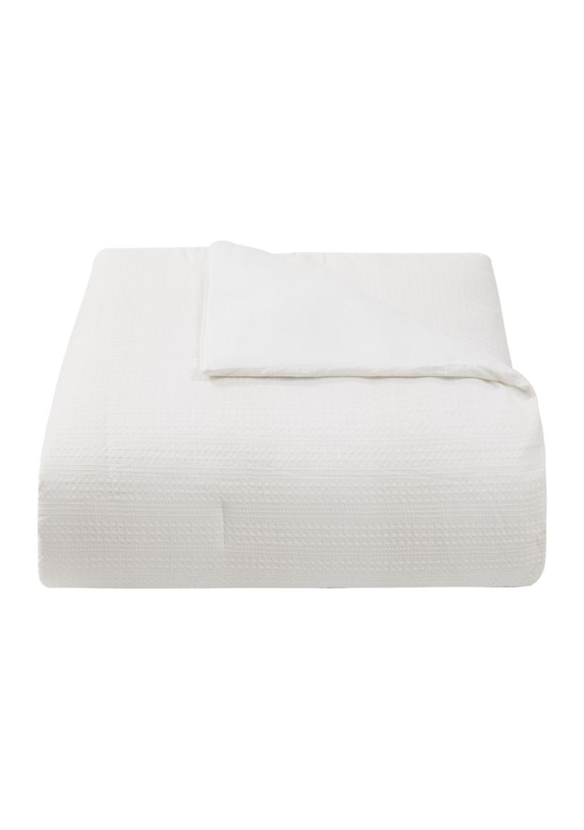Waffle Ave 5 Piece White Comforter Set