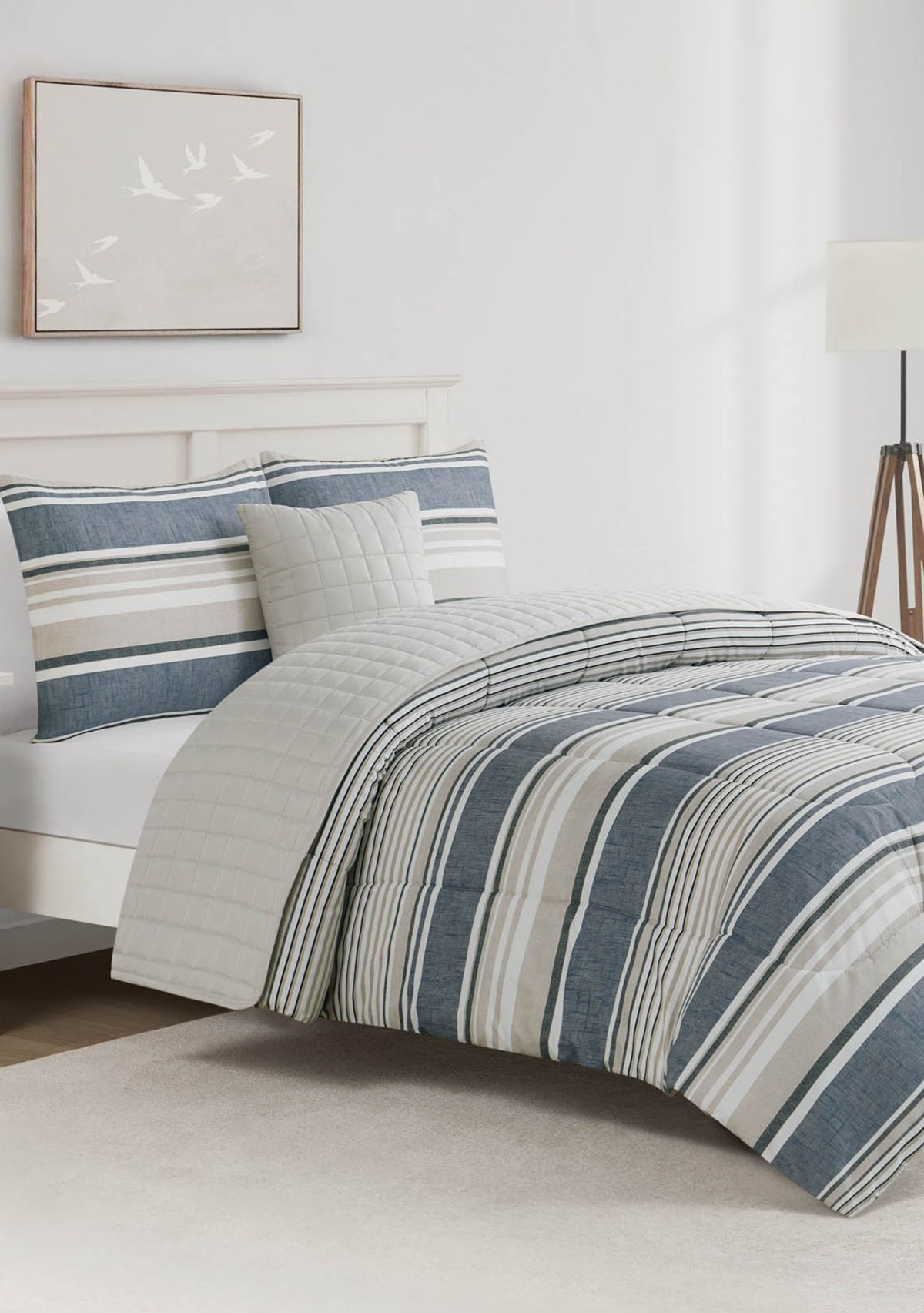 Easton Stripe 5-Piece Comforter and Quilt Set