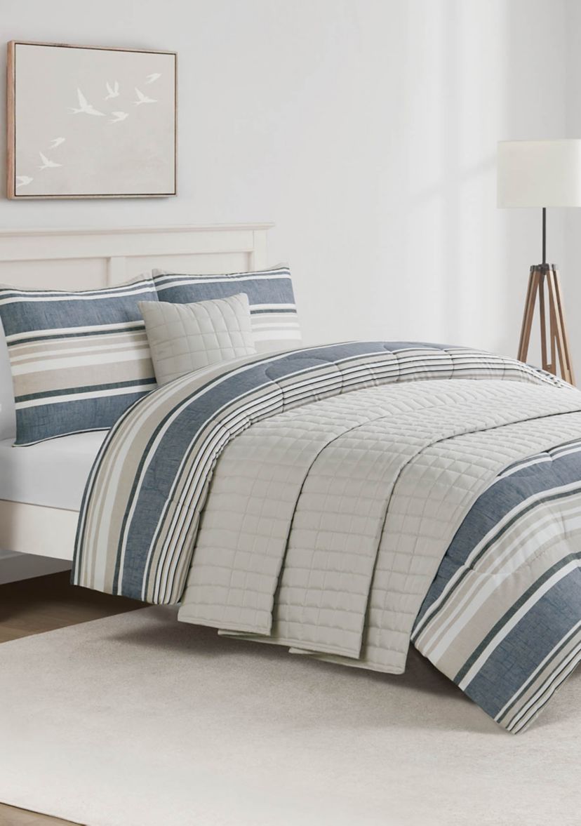 Easton Stripe 5-Piece Comforter and Quilt Set