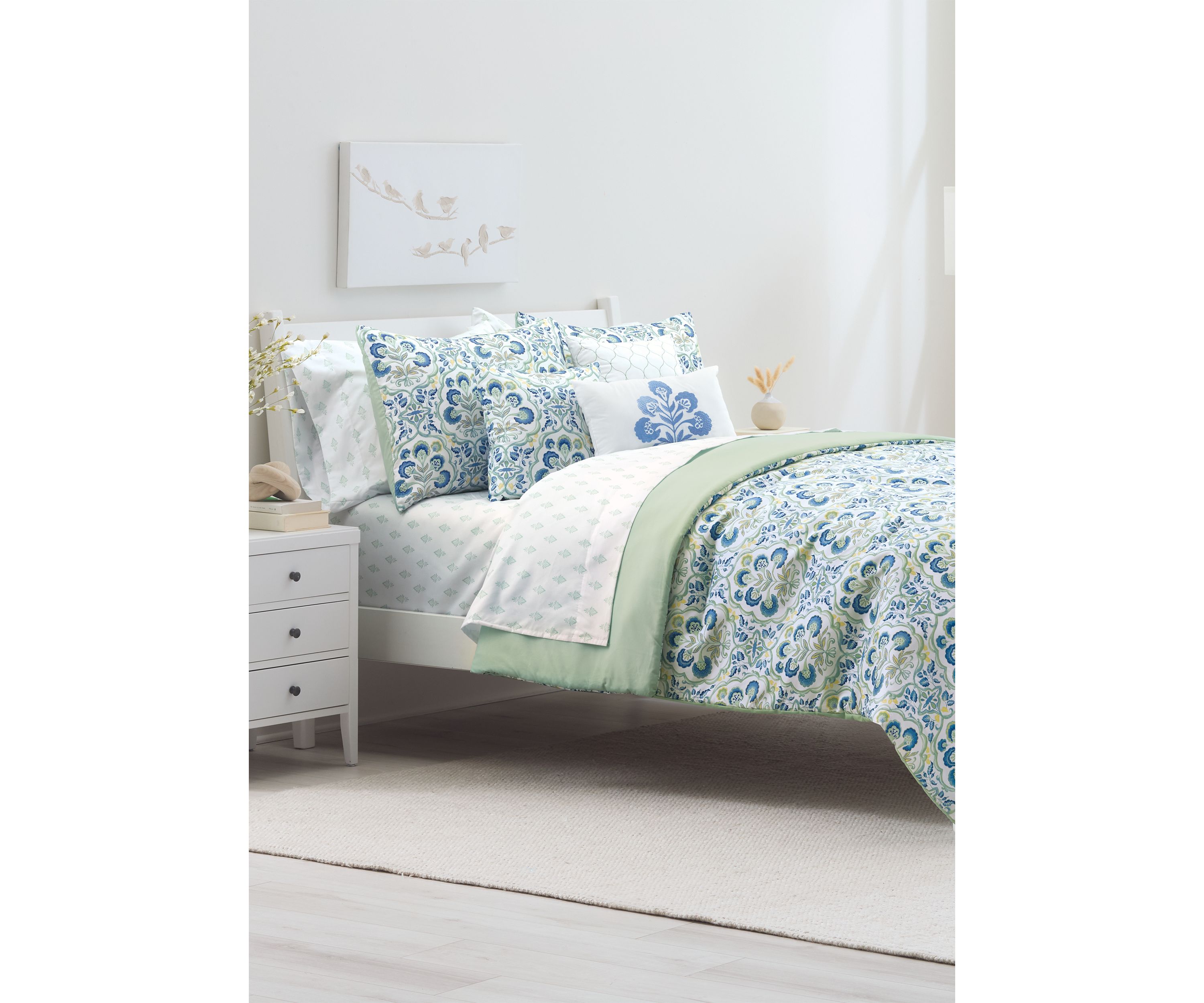 Floral Ogee 10-Piece Bedding Set