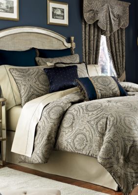 Hannah Slate Blue California King Comforter Set 110 In X 96 In