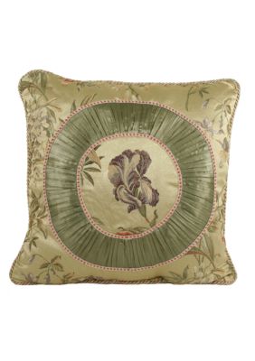 Croscill Iris Green Gold Floral Fashion Pillow 20 In X 20 In Belk