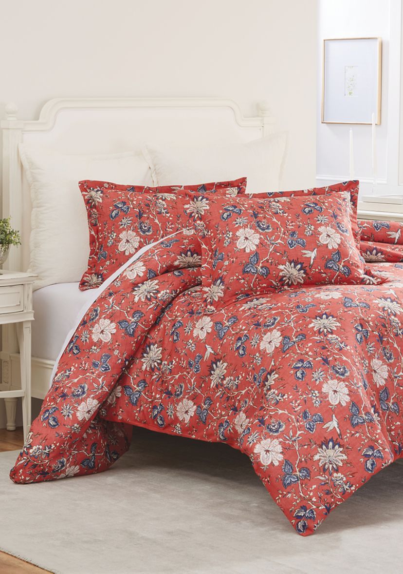First Blooms Terracotta 3 Piece Comforter Set