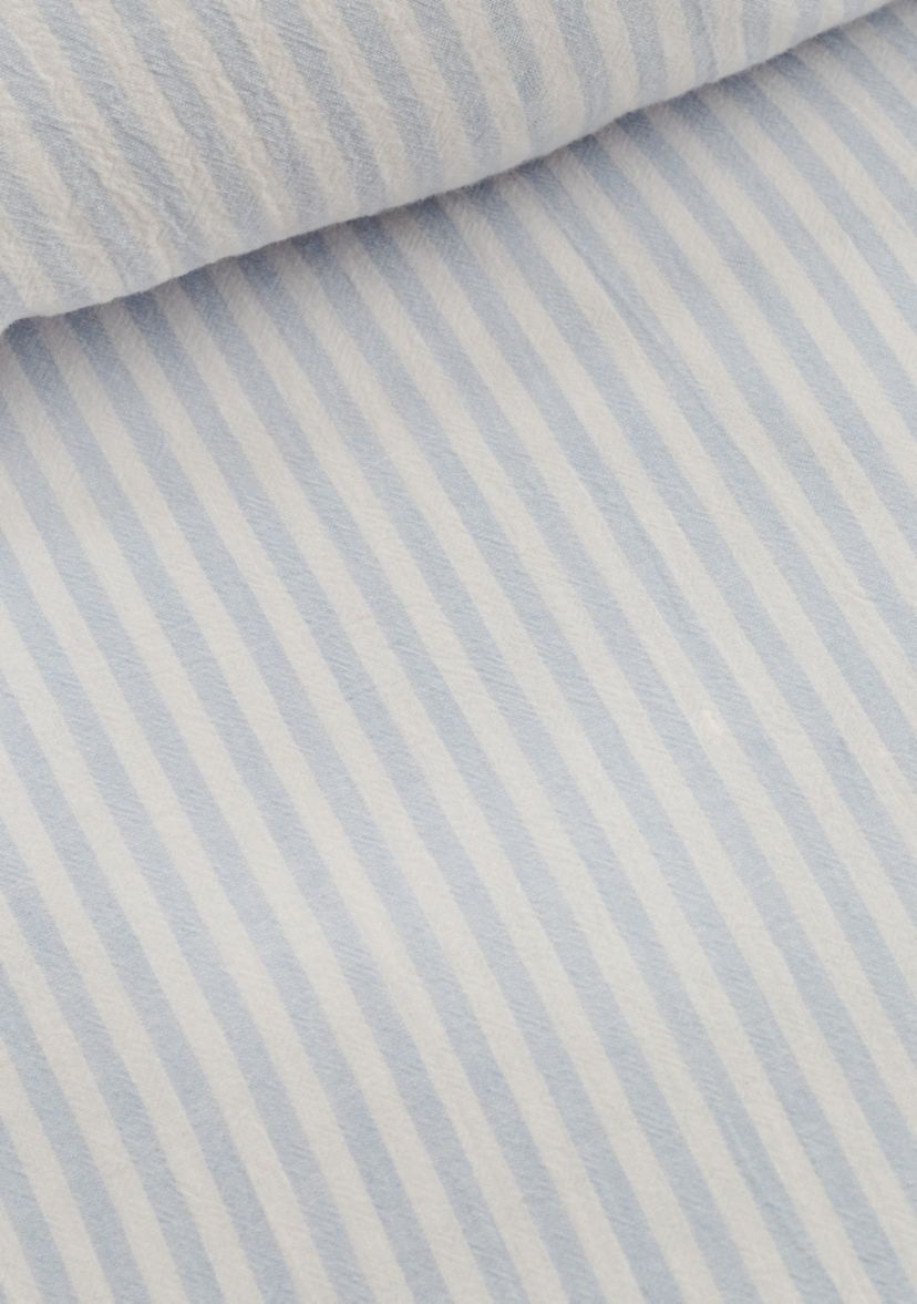 Blue Ruffle Trim Stripe Comforter