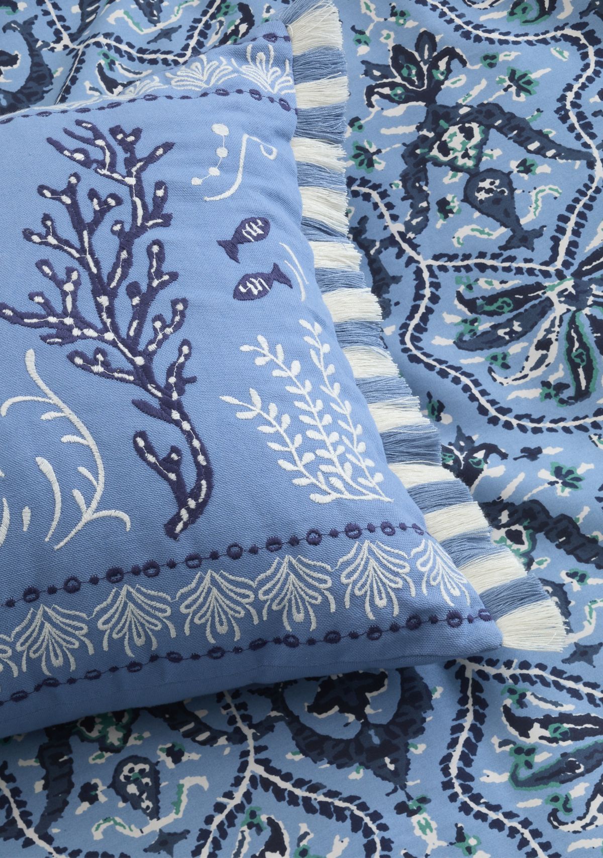 Hamilton Seahorse Embroidered Decorative Pillow