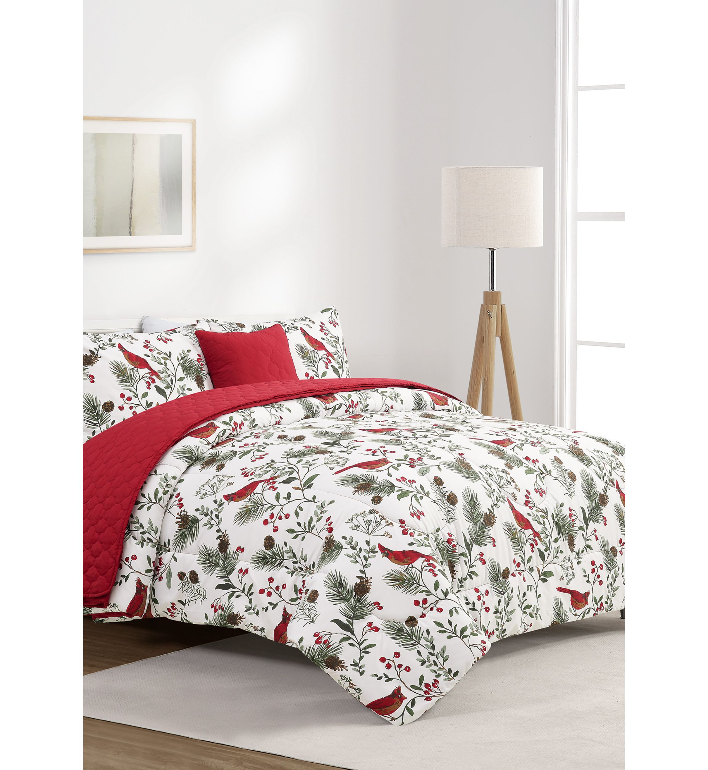 Holiday Cardinal 5-Piece Comforter Set