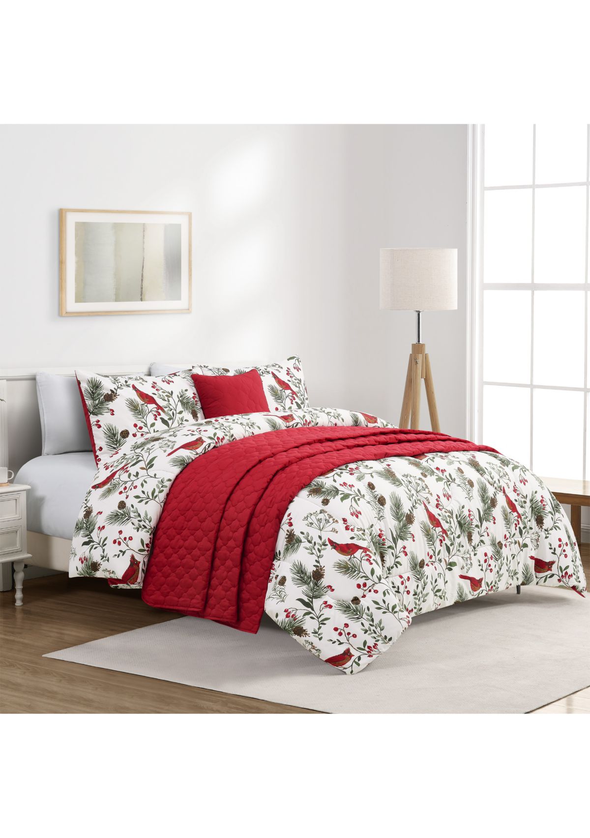 Holiday Cardinal 5-Piece Comforter Set