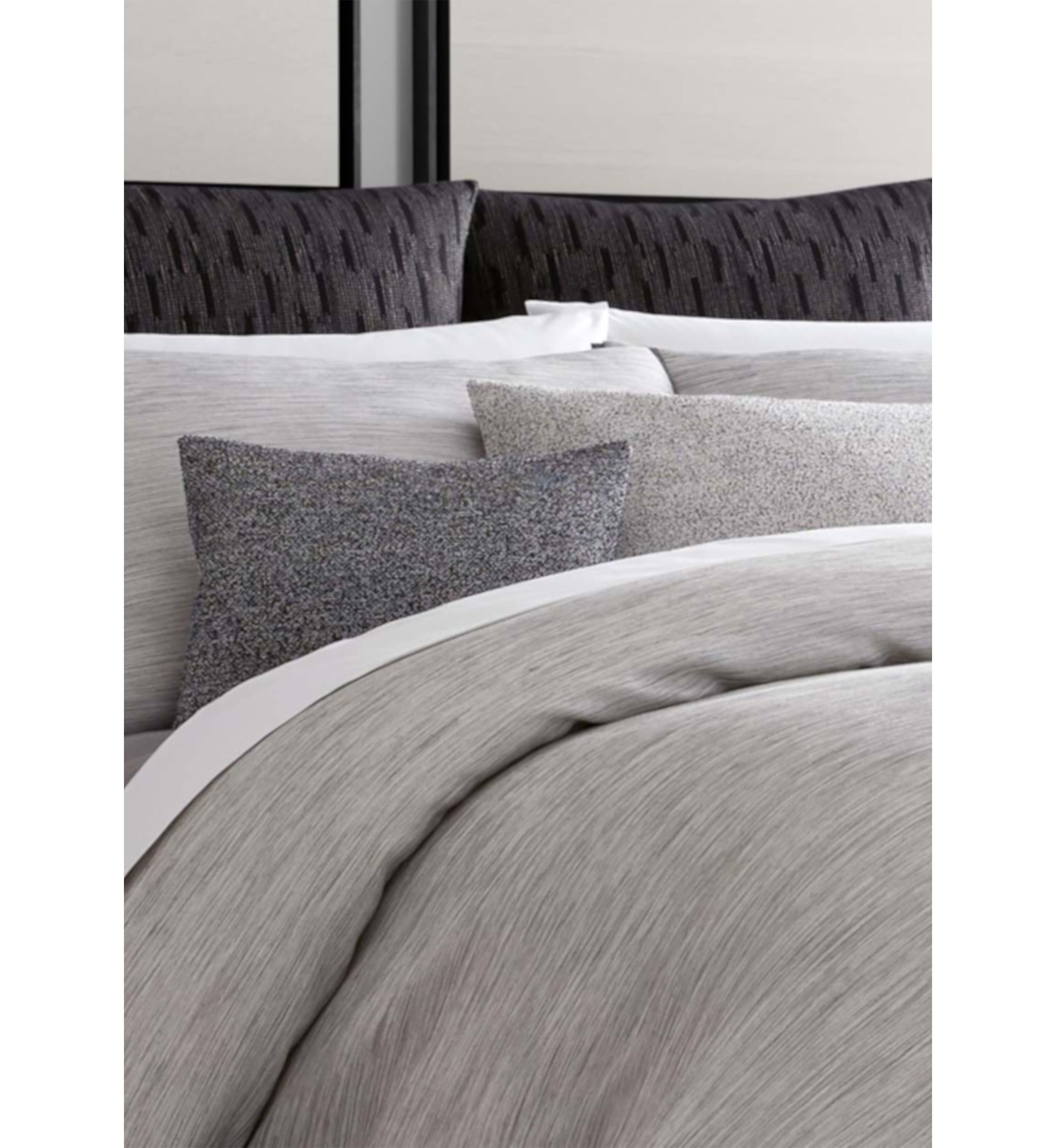 Grisaille Weave Gray Cotton Duvet Cover