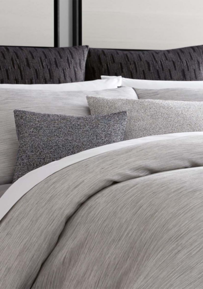 Grisaille Weave Gray Cotton Duvet Cover