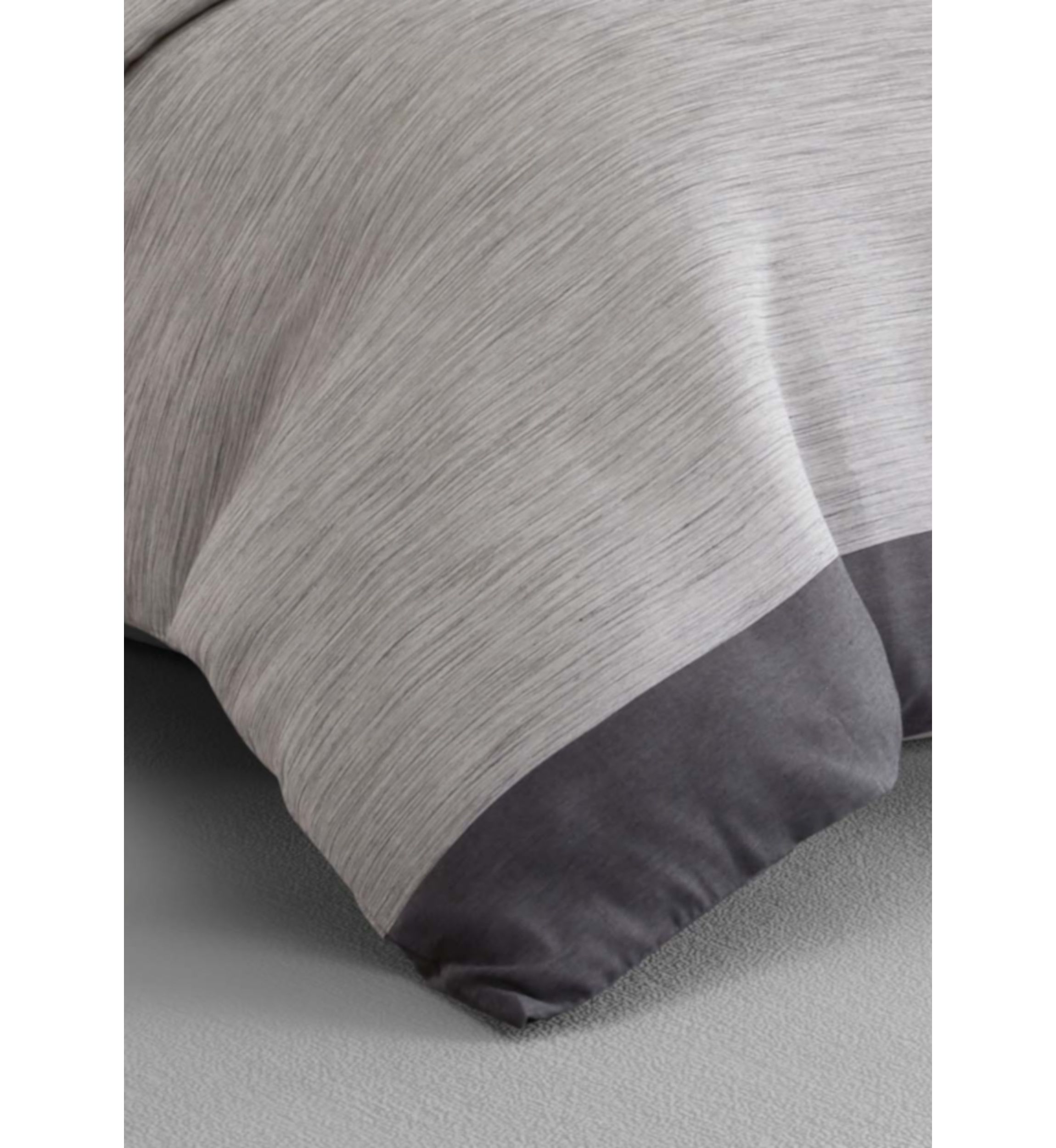 Grisaille Weave Gray Cotton Duvet Cover