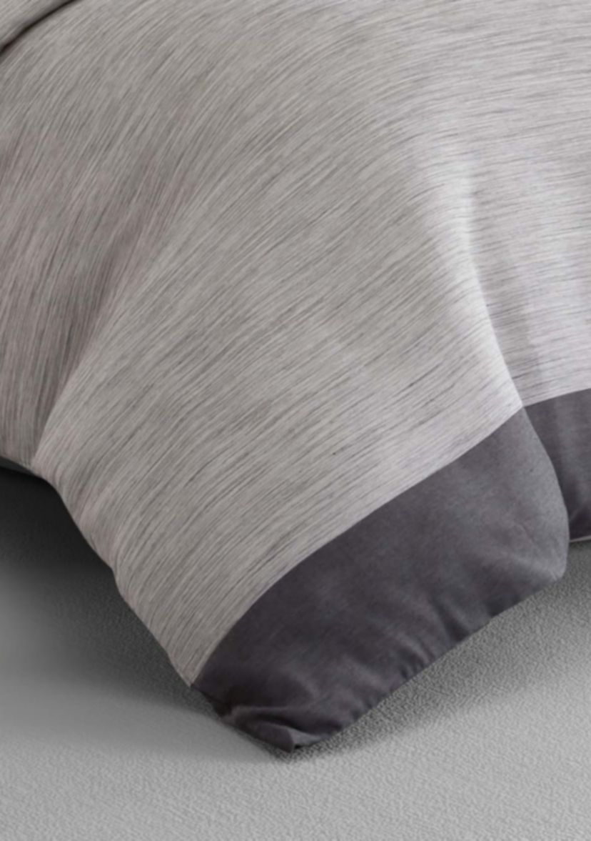 Grisaille Weave Gray Cotton Duvet Cover