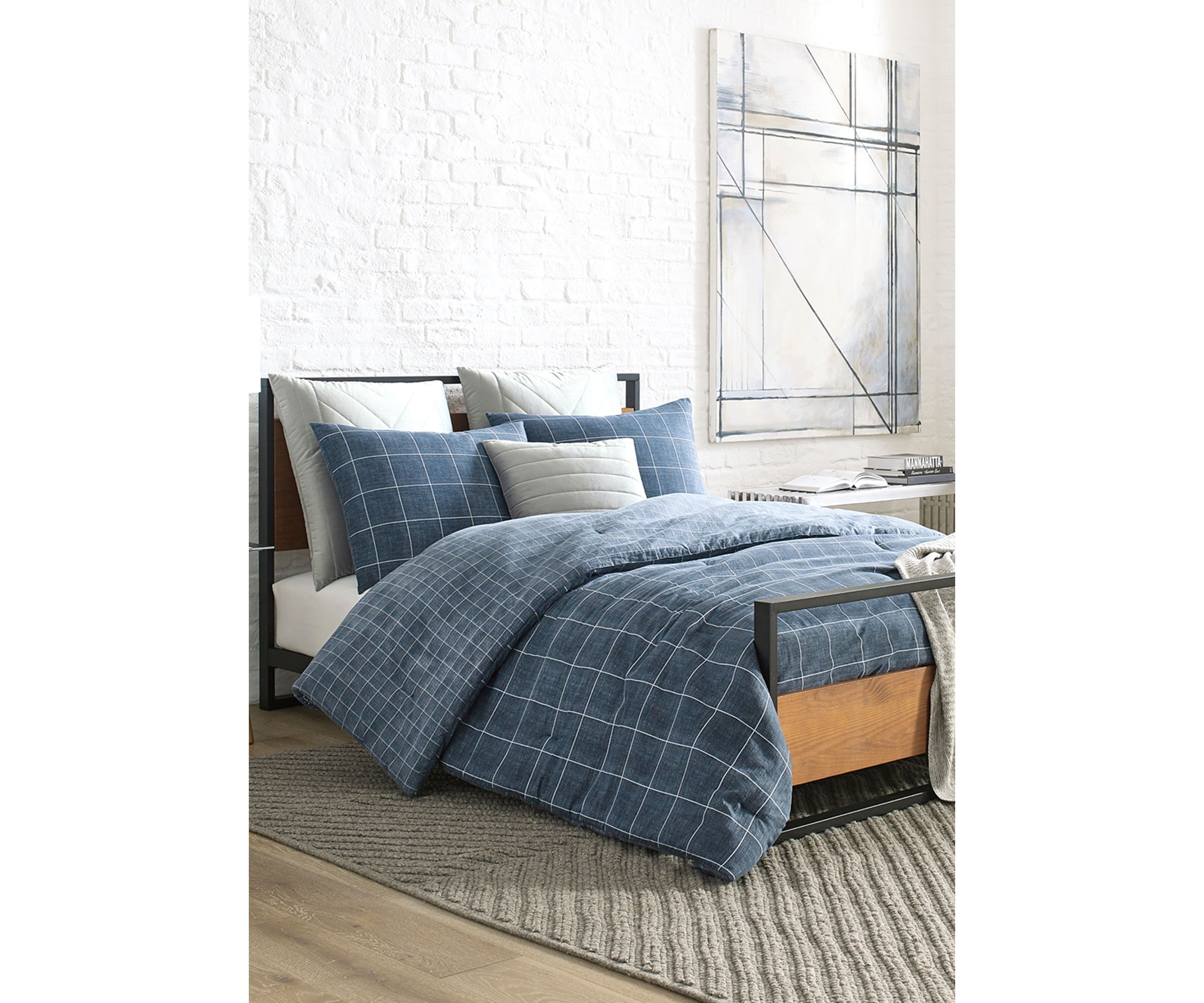 Holden Grid Cotton Duvet Cover Set