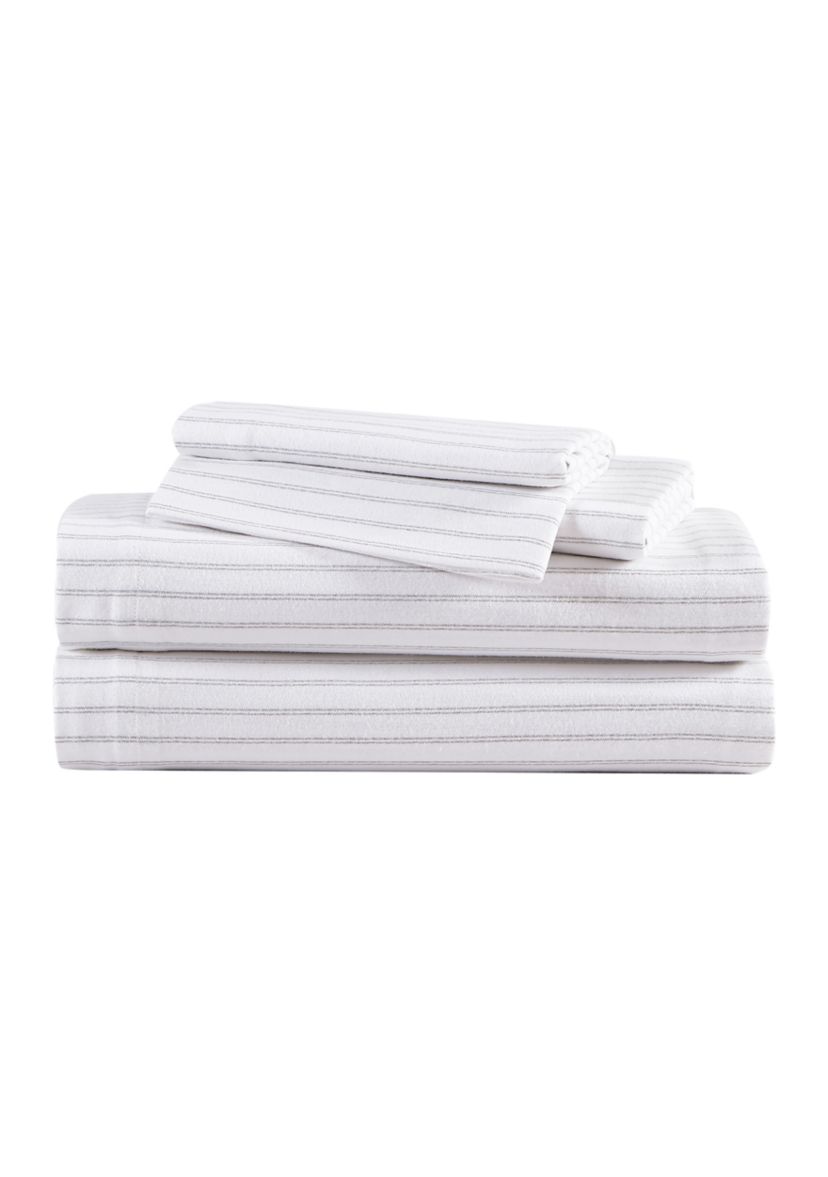 Trail Stripe 4-Piece Cotton Flannel Sheet Set