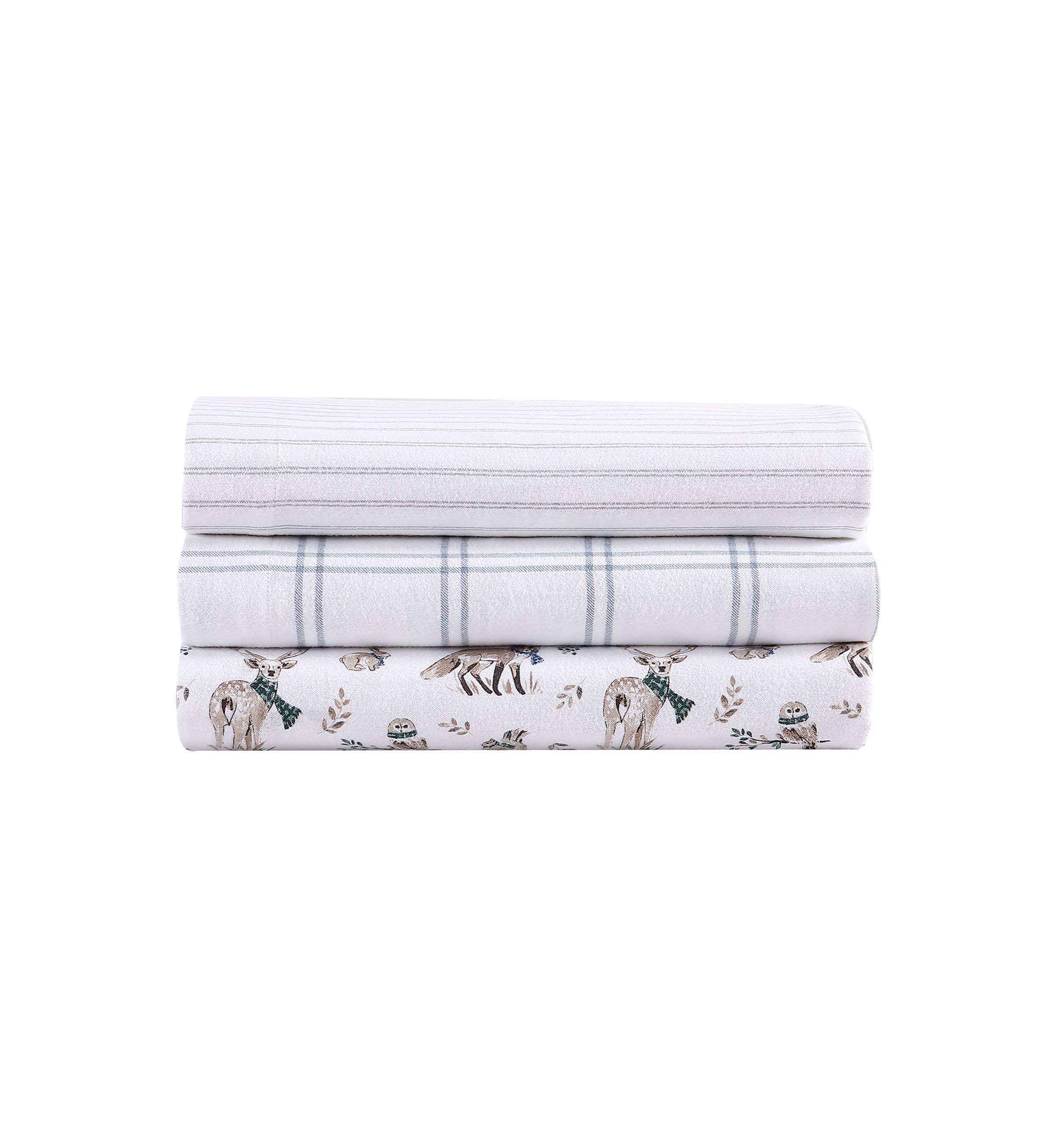 Woodland Friends 4-Piece Cotton Flannel Sheet Set