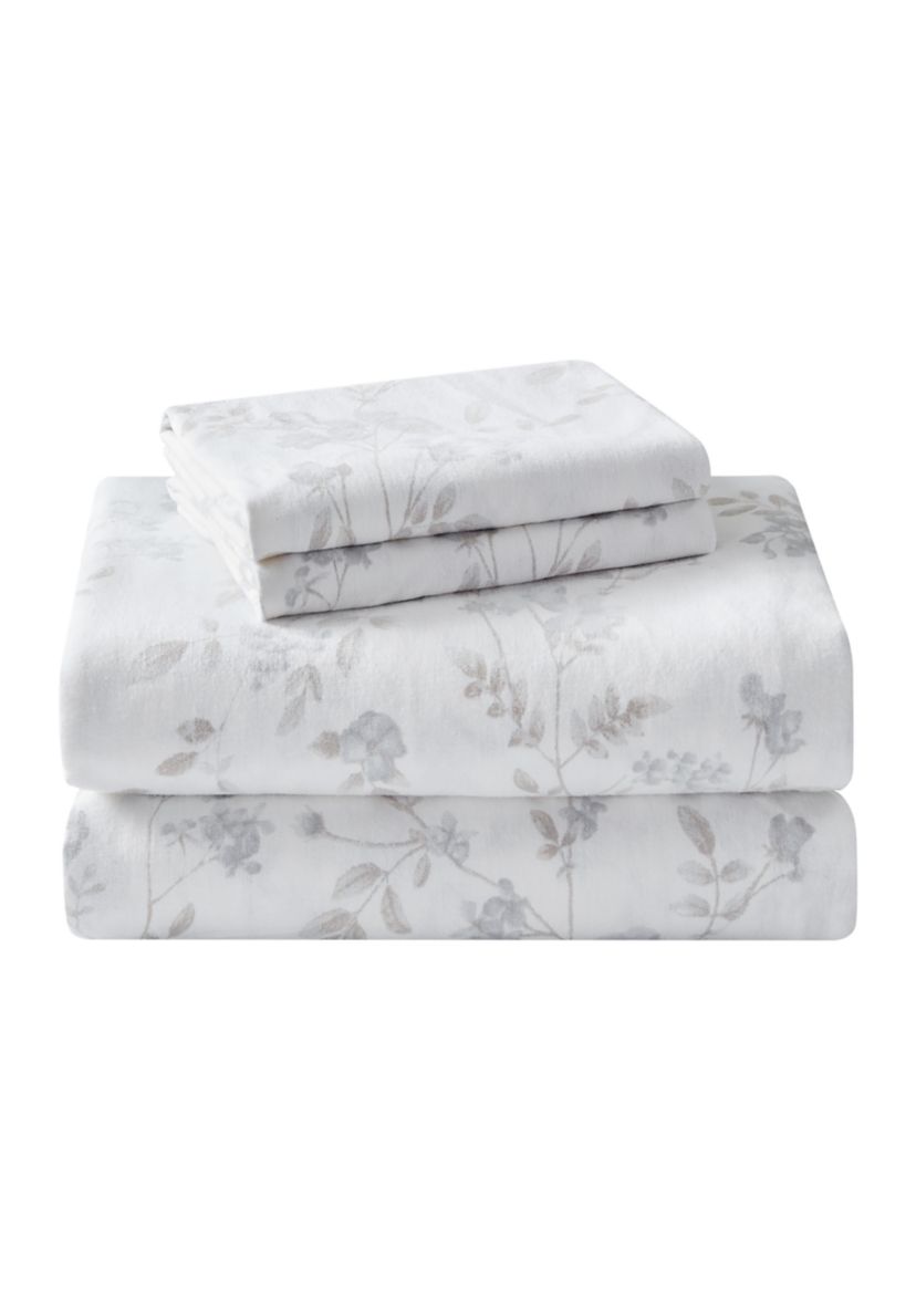 Fawna Flannel 4-Piece Floral Cotton Sheet Set