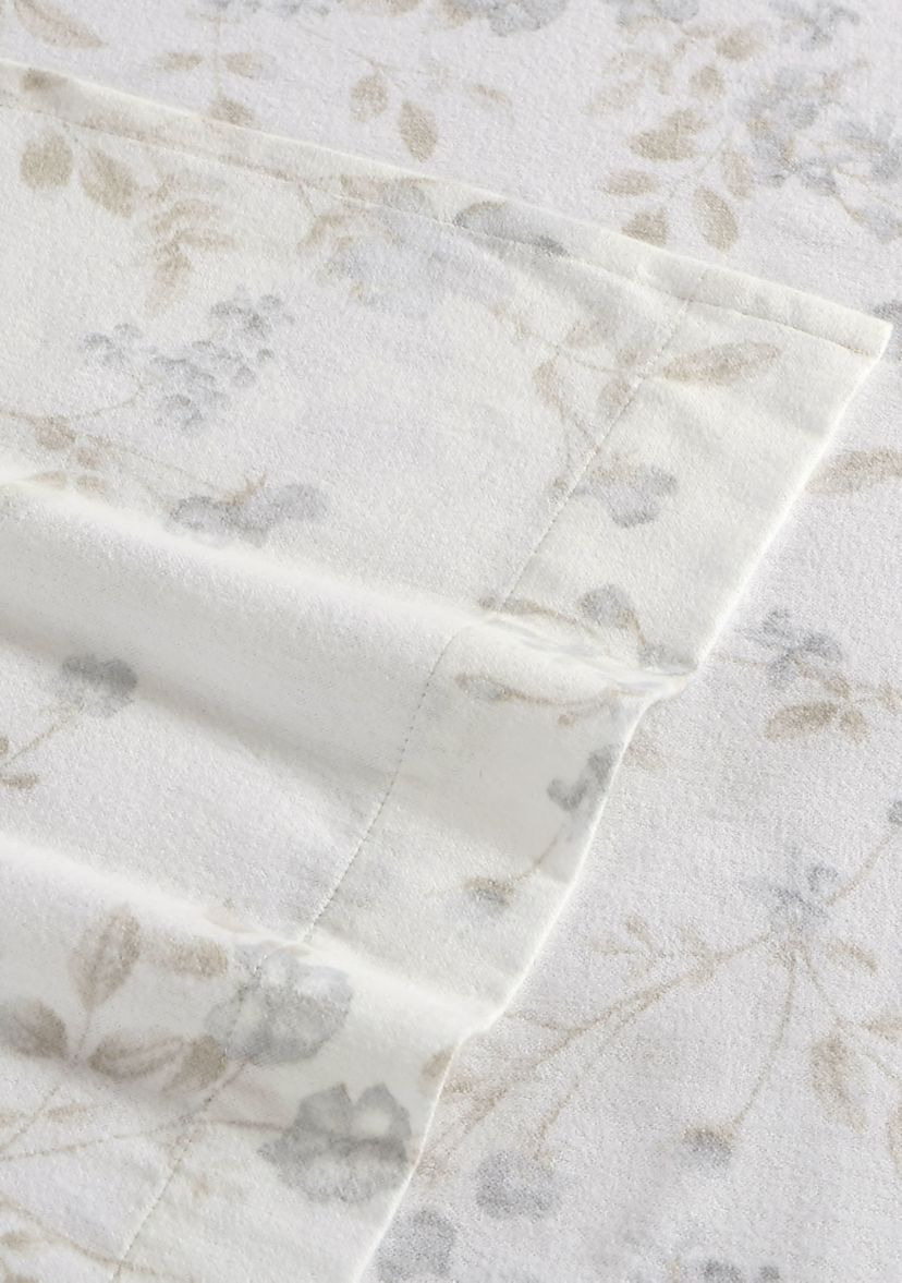 Fawna Flannel 4-Piece Floral Cotton Sheet Set