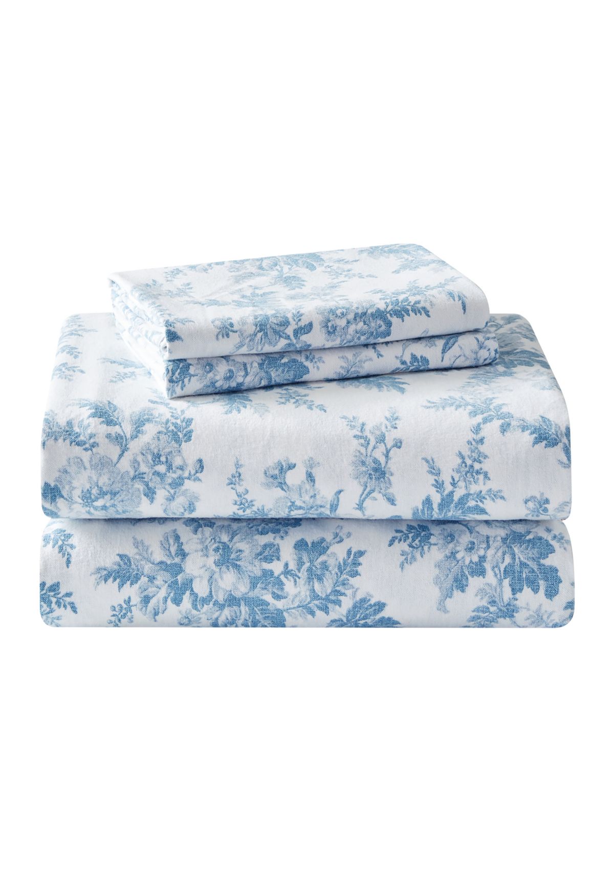 Vanessa Flannel 4-Piece Floral Cotton Sheet Set