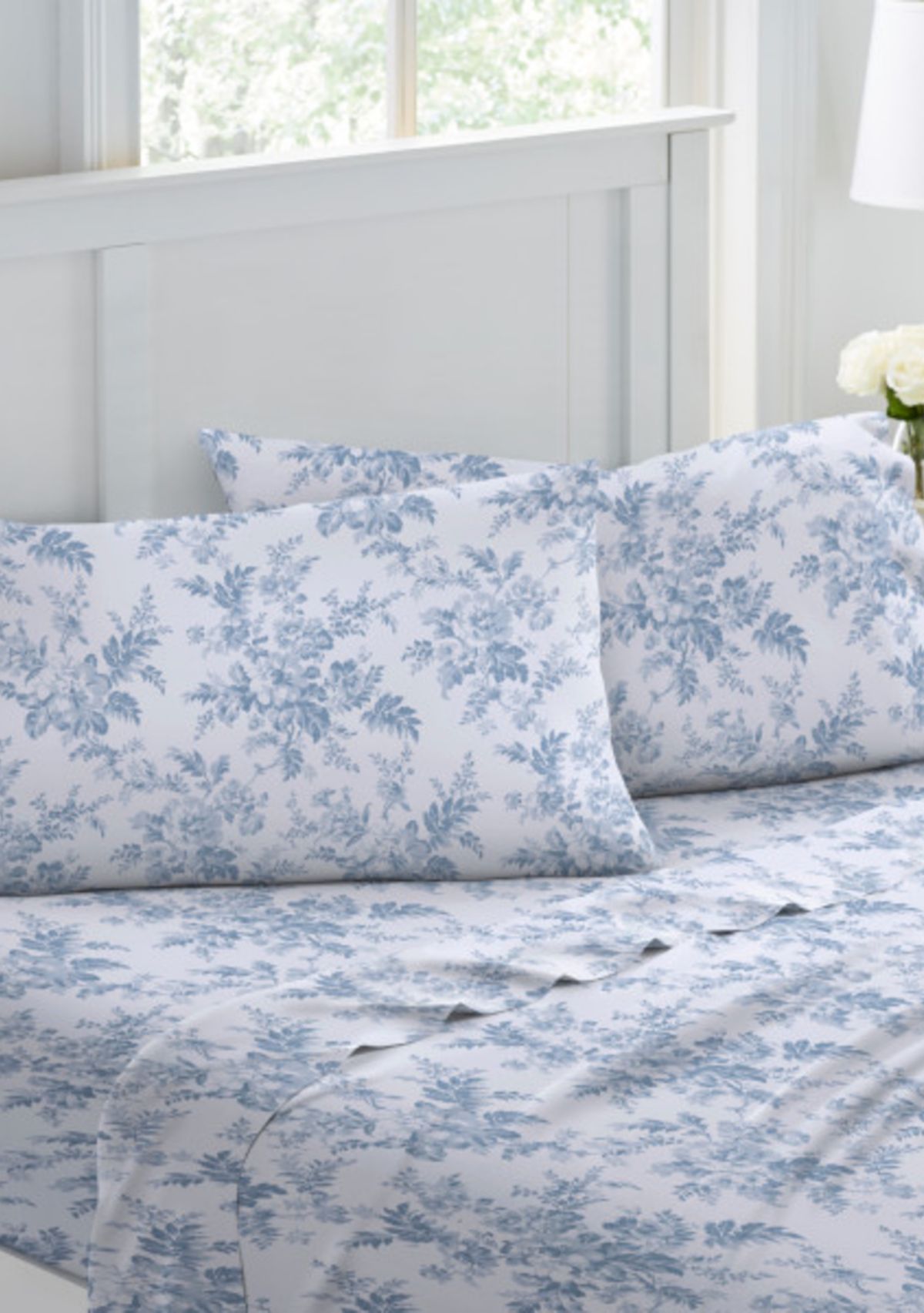Vanessa Flannel 4-Piece Floral Cotton Sheet Set
