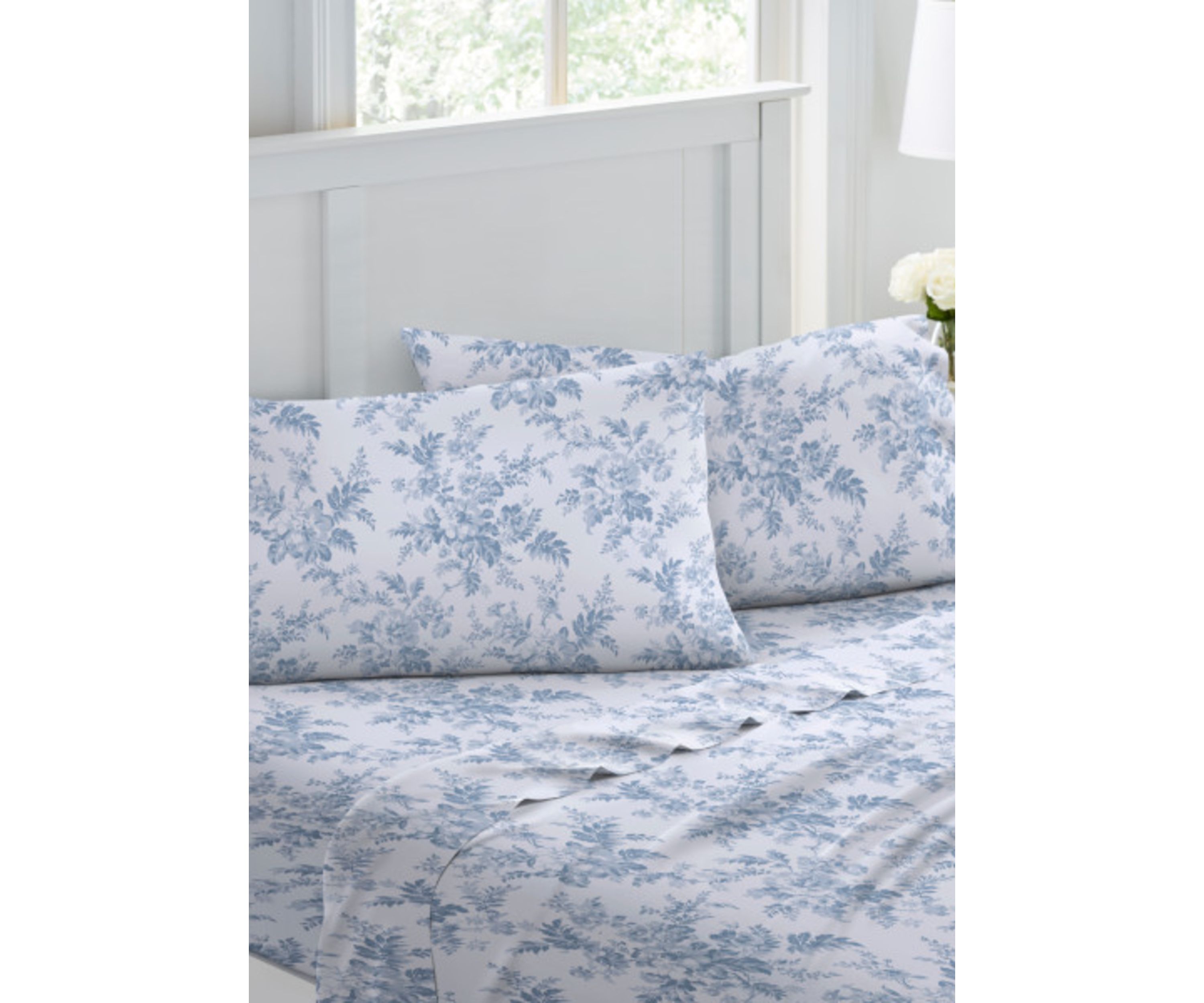 Vanessa Flannel 4-Piece Floral Cotton Sheet Set