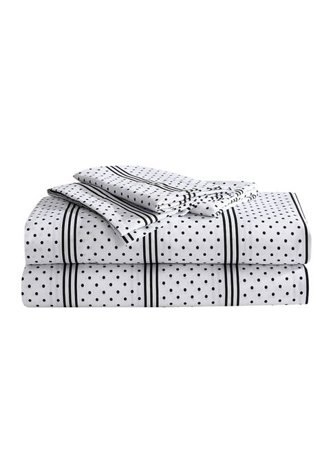 Betsey Johnson Dots And Stripes Sheet Set