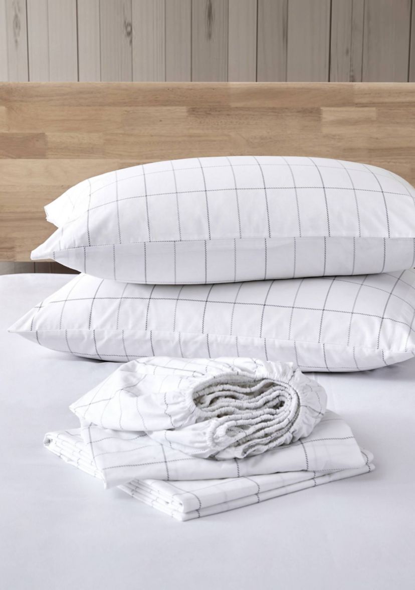 Northern Plaid 4-Piece Percale Cotton Sheet Set