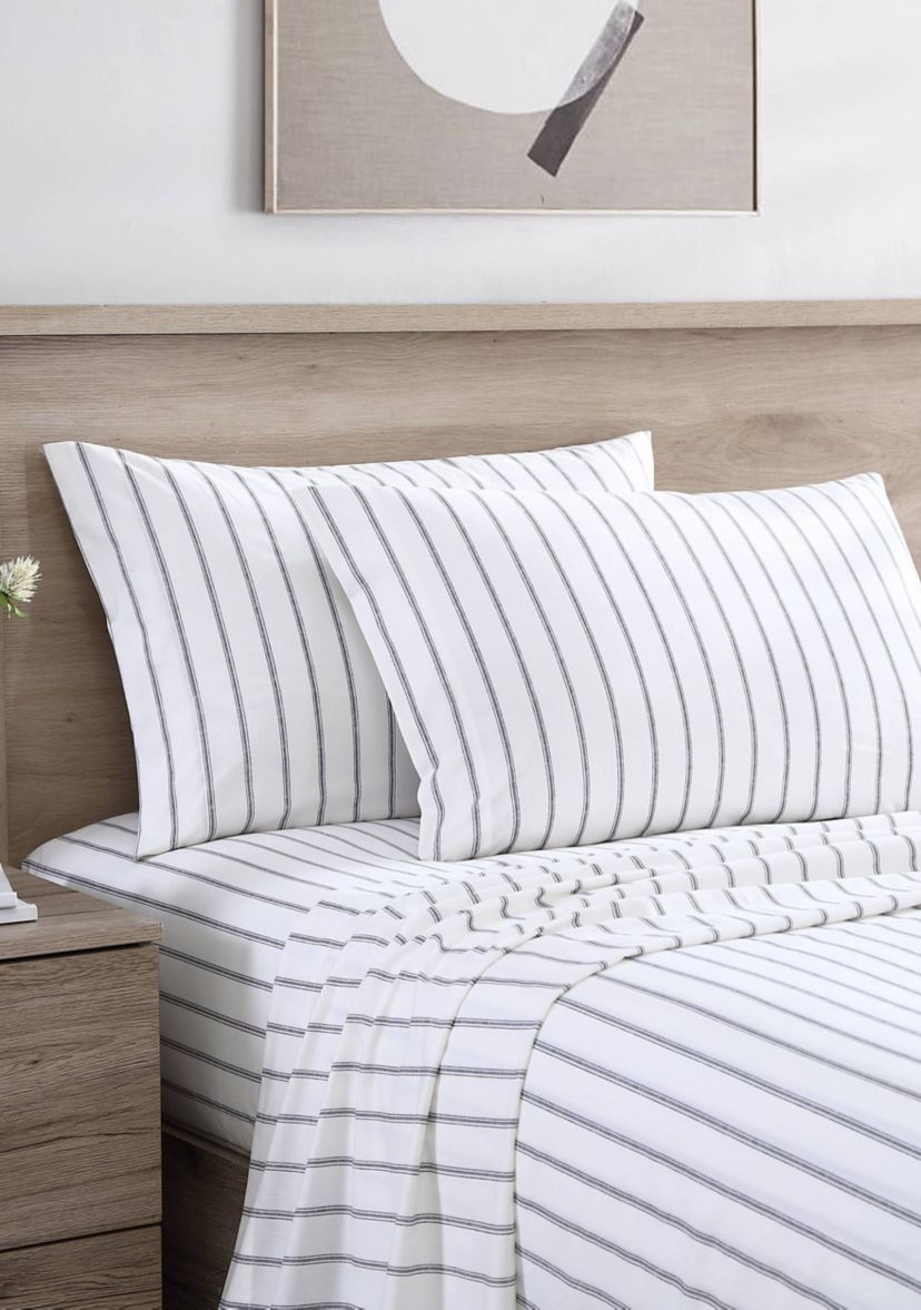 Trenton Stripe 4-Piece Cotton Sheet Set