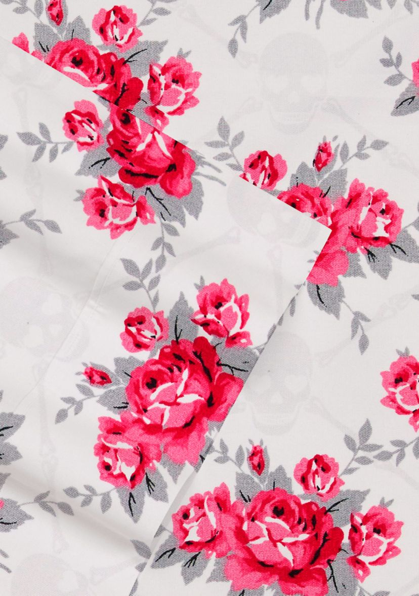 Skull Rose Trellis Sheet Set