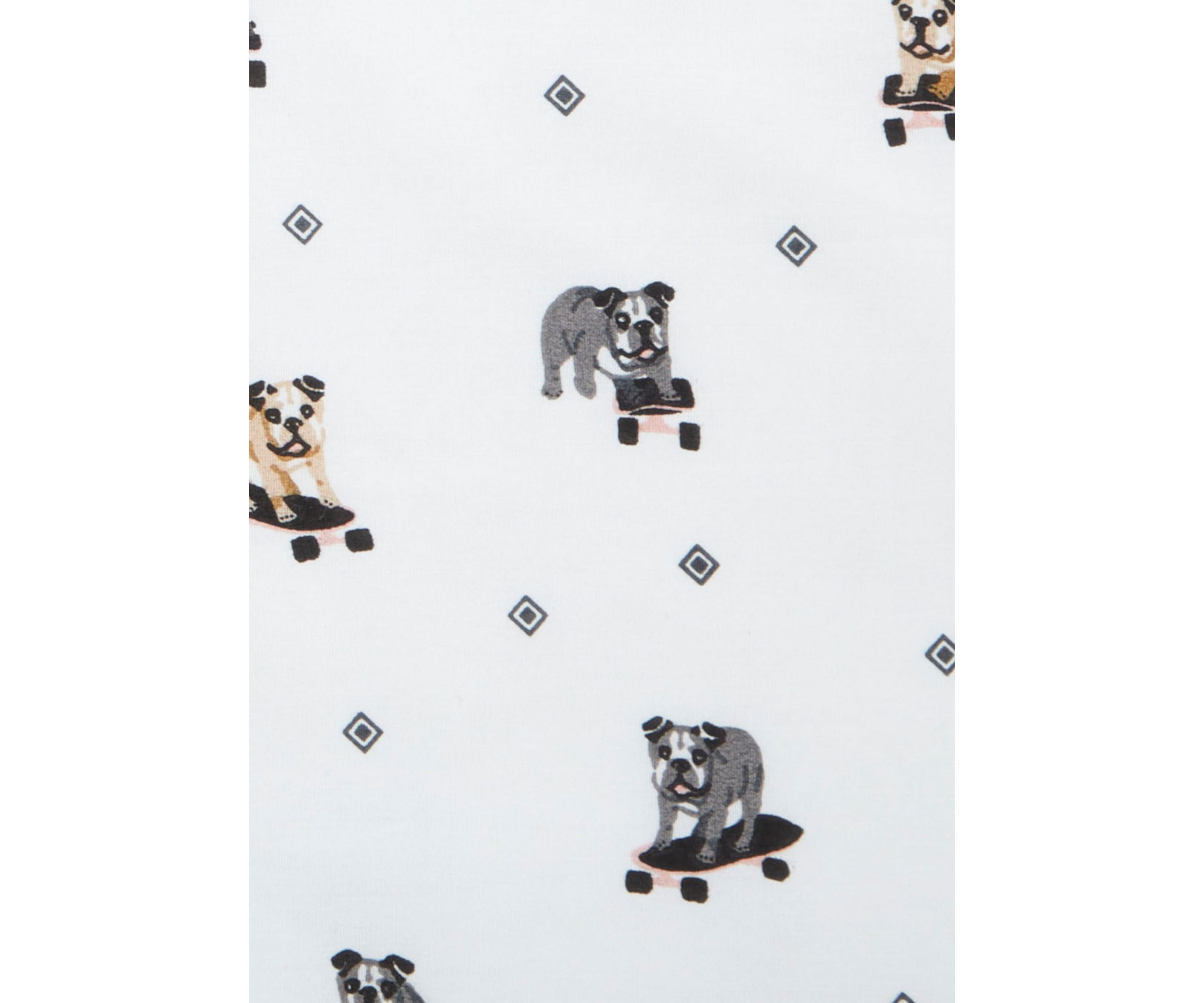 Skateboarding Bulldogs Cotton Sheet Set