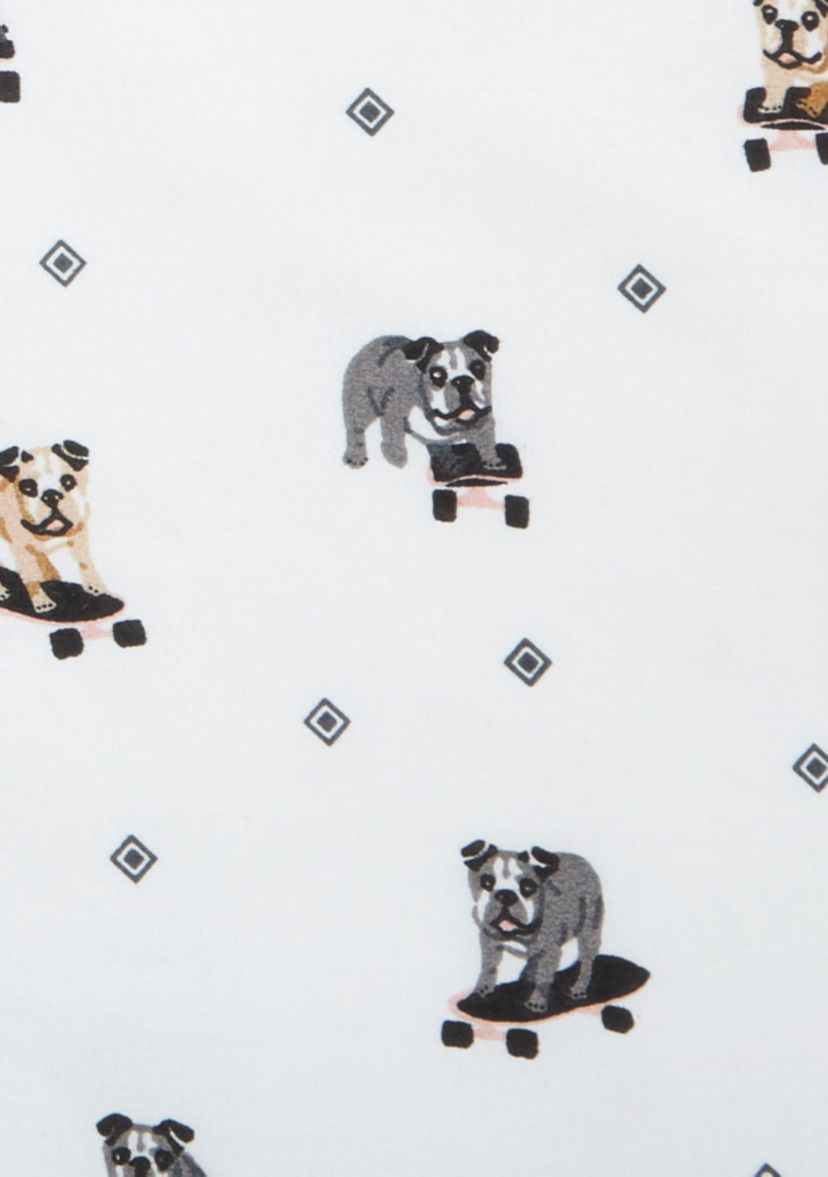 Skateboarding Bulldogs Cotton Sheet Set