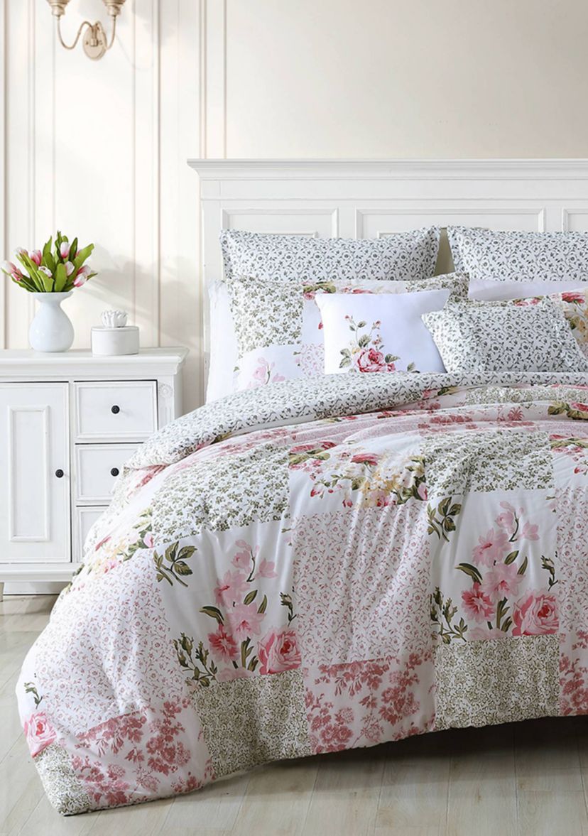 Ailyn 7-Piece Floral Cotton Comforter Bonus Set