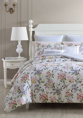 Laura Ashley Meadow Breeze 7-Piece Floral Cotton Comforter Set Bonus