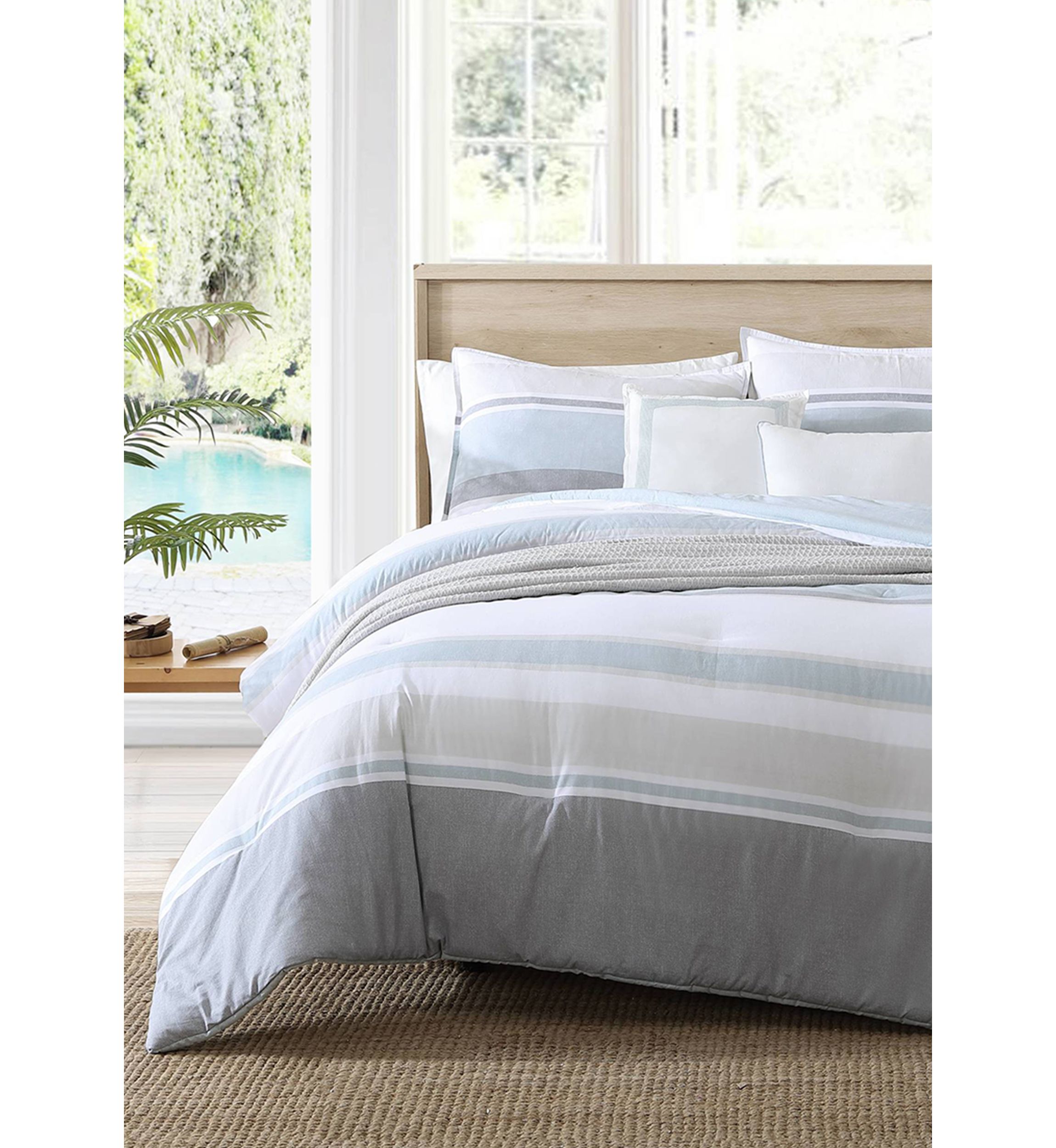 Westport 5-Piece Cotton Striped Comforter Bonus Set