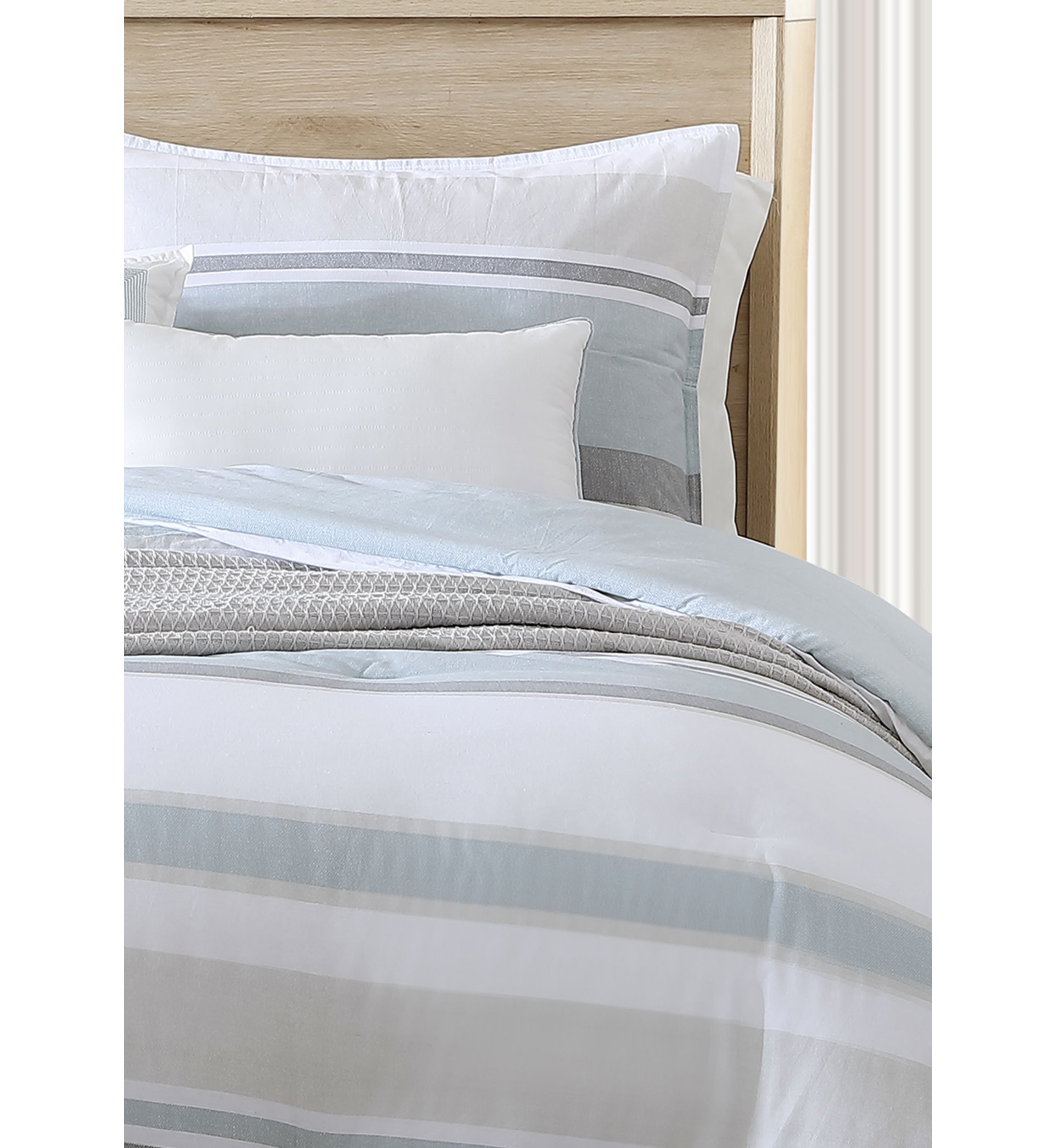 Westport 5-Piece Cotton Striped Comforter Bonus Set