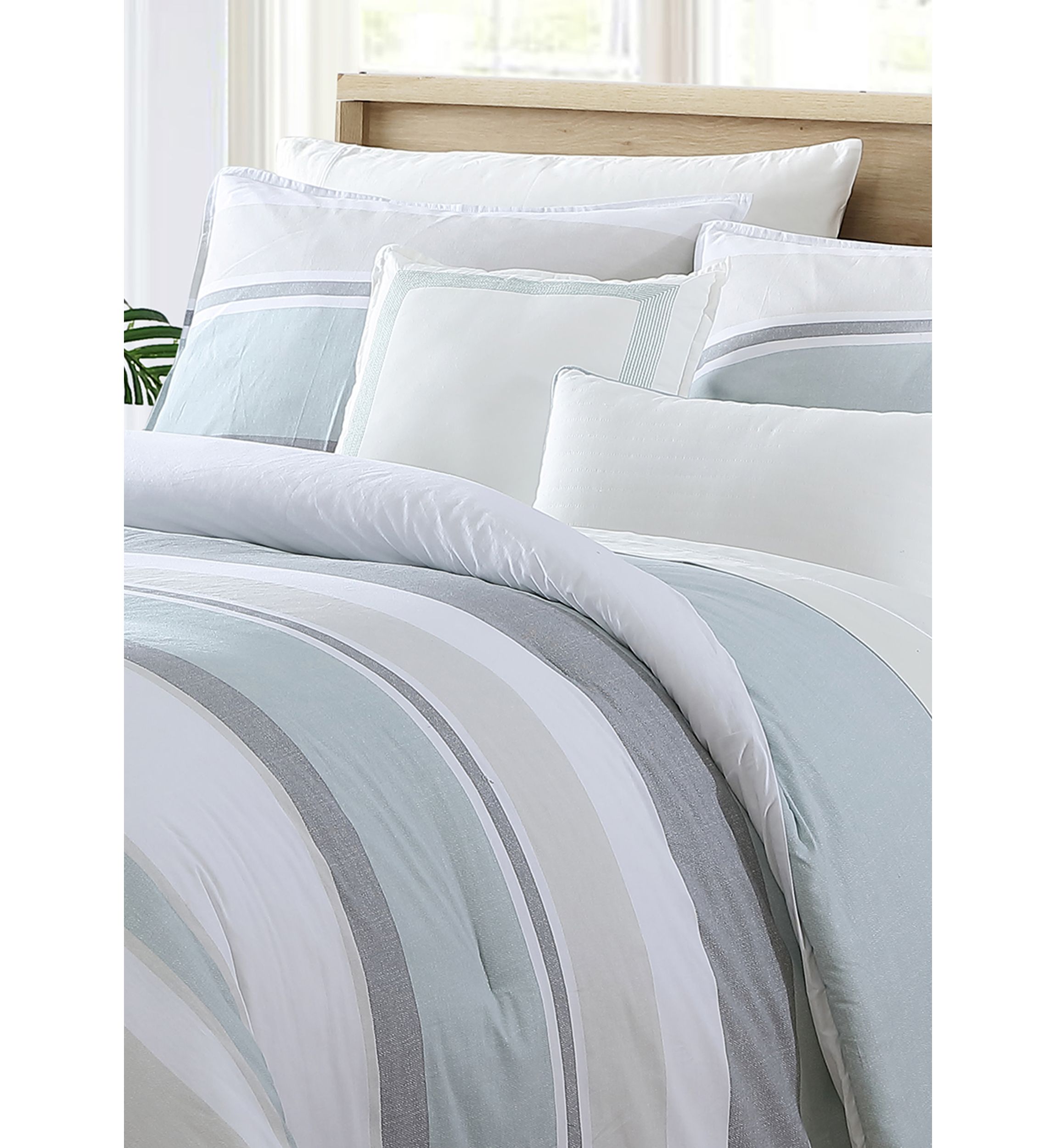 Westport 5-Piece Cotton Striped Comforter Bonus Set