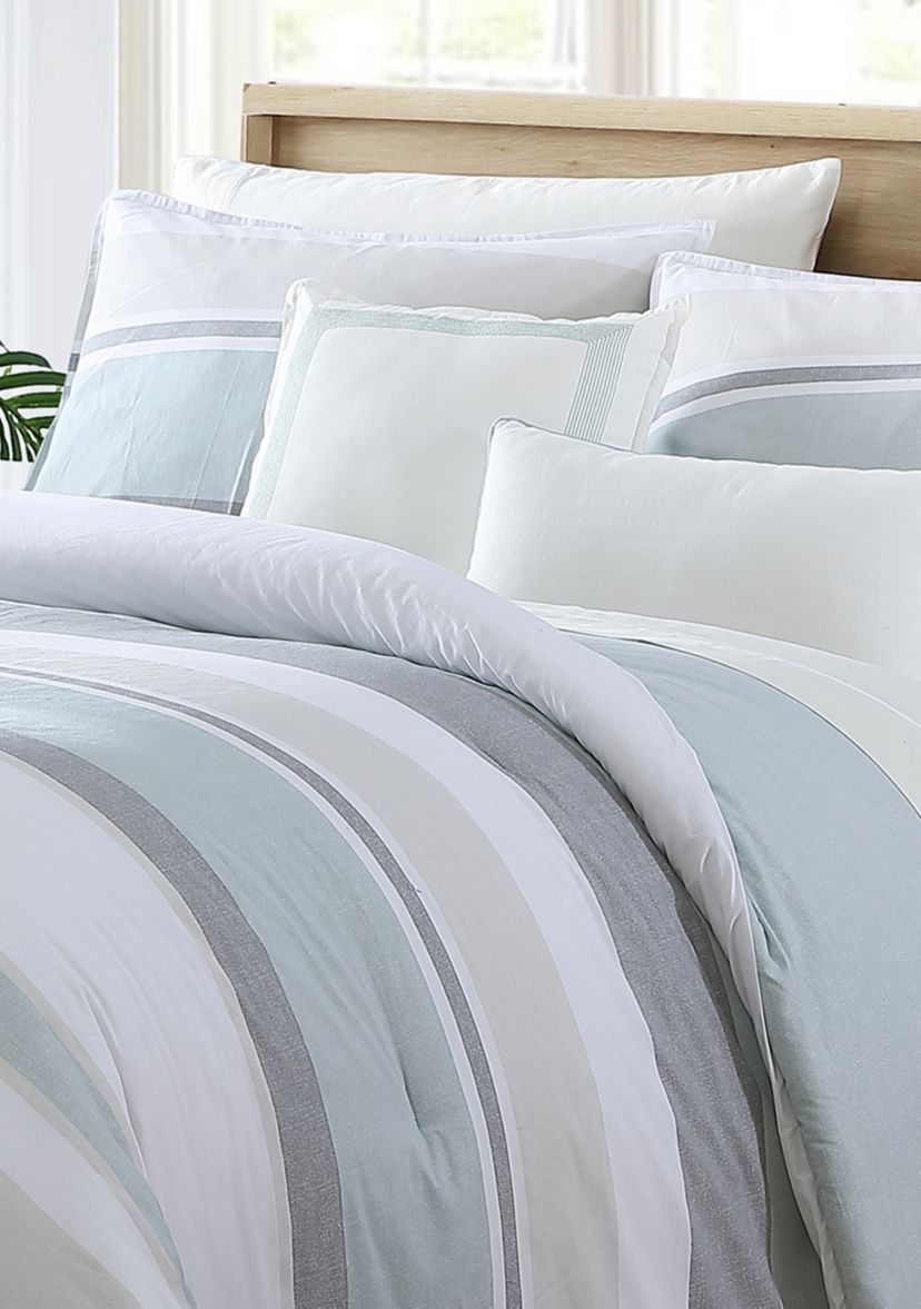 Westport 5-Piece Cotton Striped Comforter Bonus Set