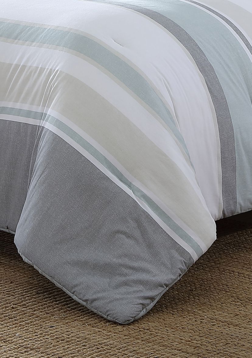 Westport 5-Piece Cotton Striped Comforter Bonus Set