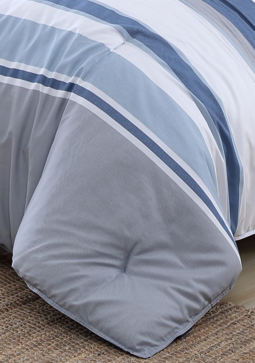Trimmer 3-Piece Striped Cotton Comforter Set