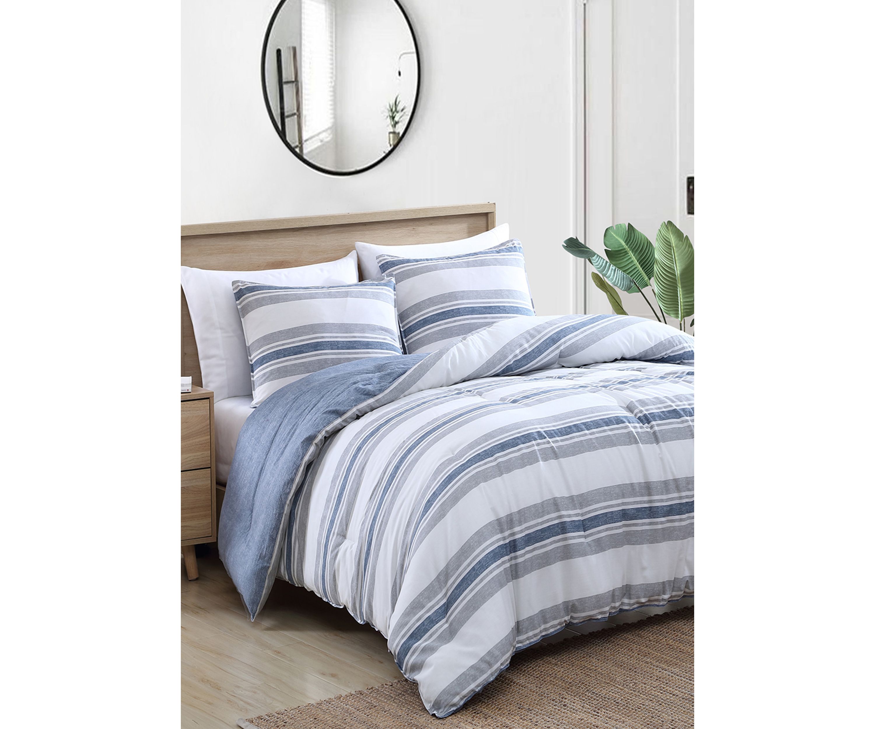 Bay Shore 3-Piece Striped Cotton Comforter Set