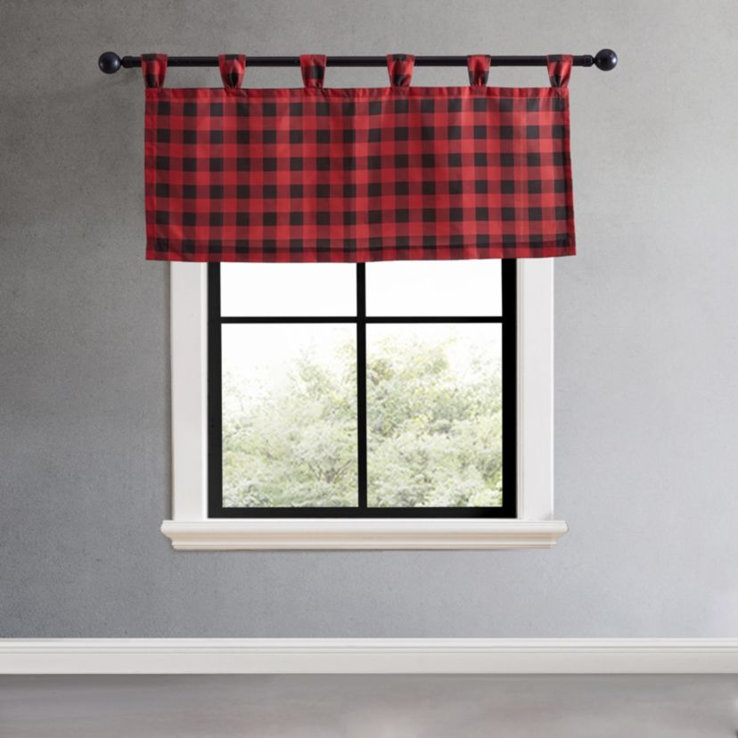 Mountain Plaid Tab Top Valance