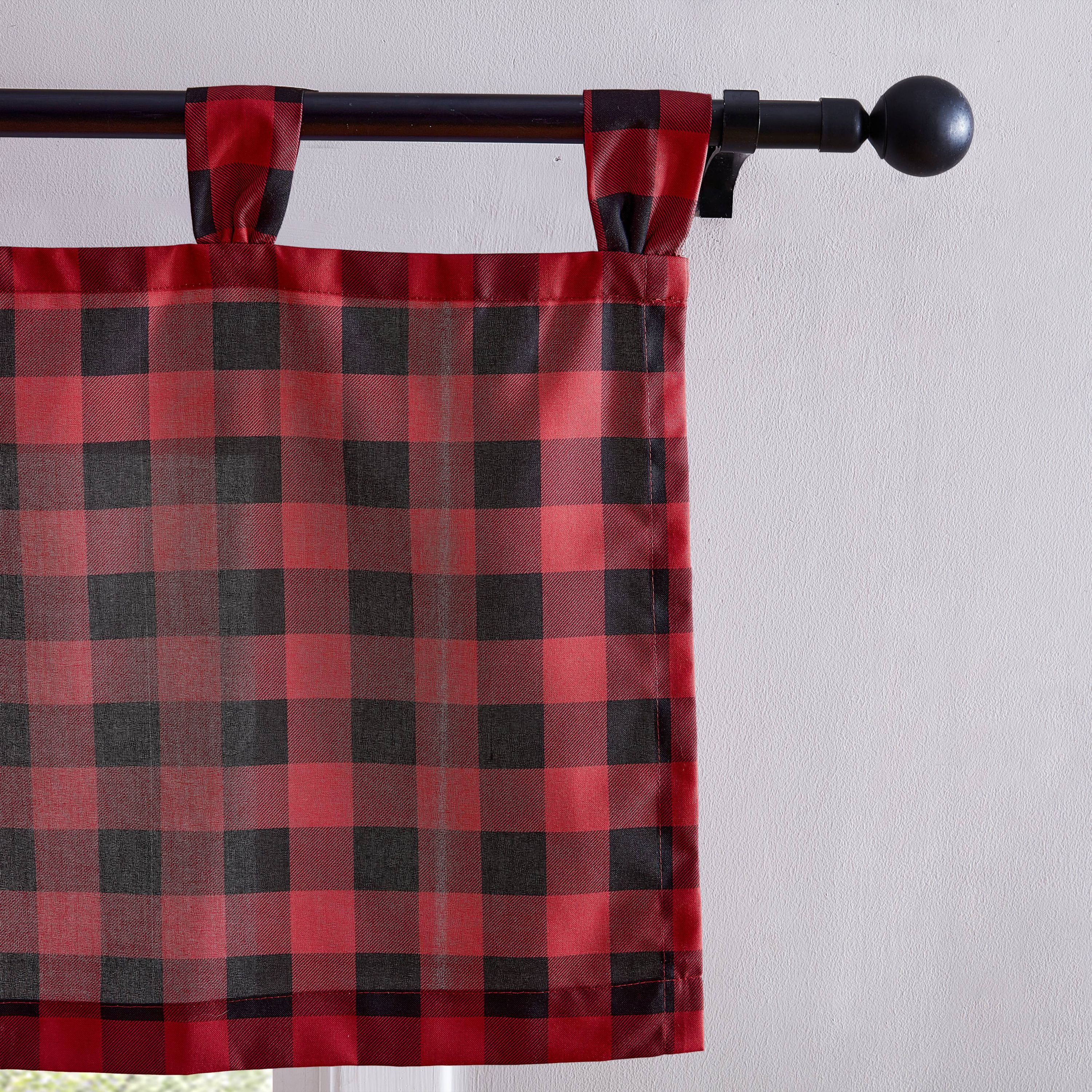 Mountain Plaid Tab Top Valance