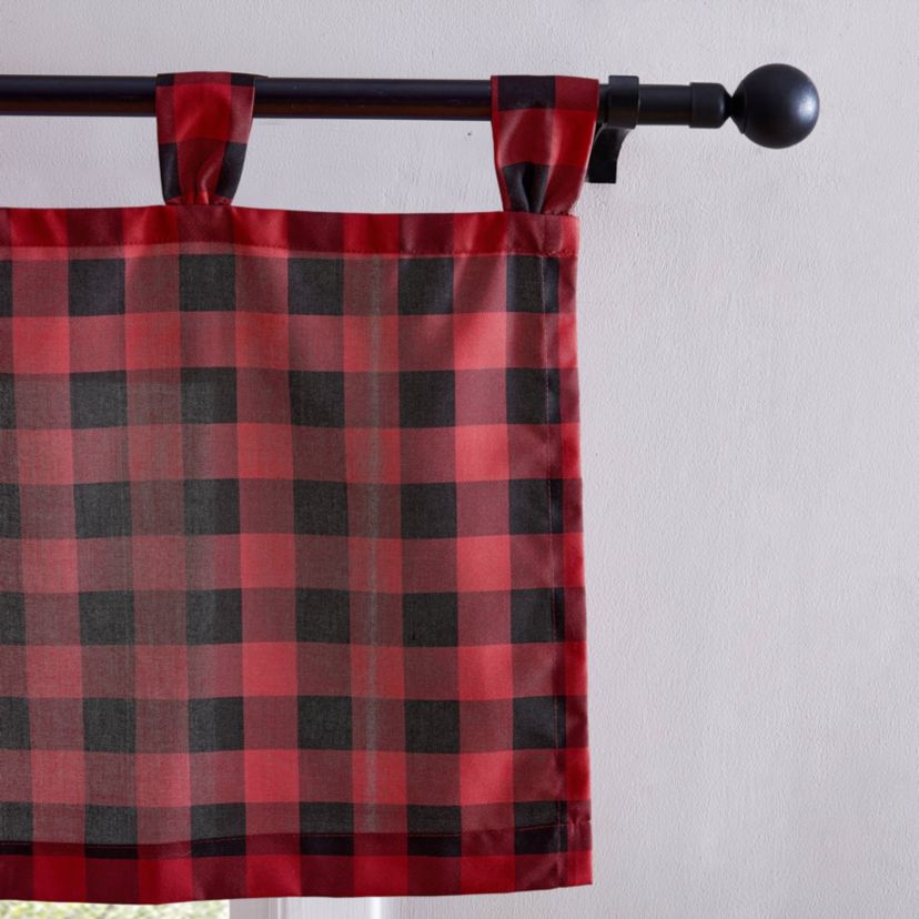 Mountain Plaid Tab Top Valance