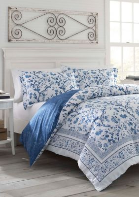 Laura Ashley Charlotte 3-Piece Floral Cotton Duvet Cover Set