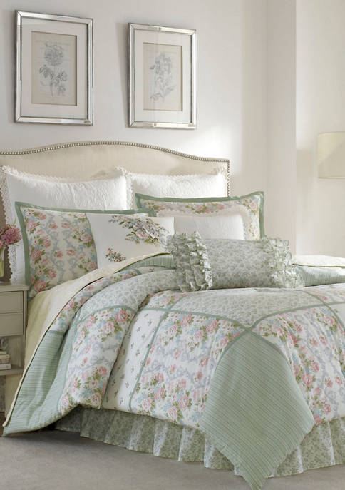 Laura Ashley Harper 4-Piece Floral Cotton Comforter Set