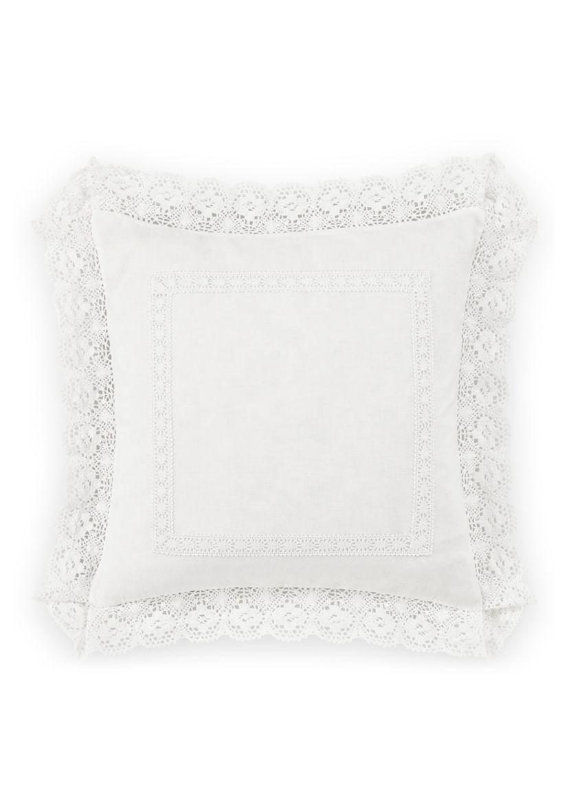 Annabella Ruffle Solid Cotton Throw Pillow